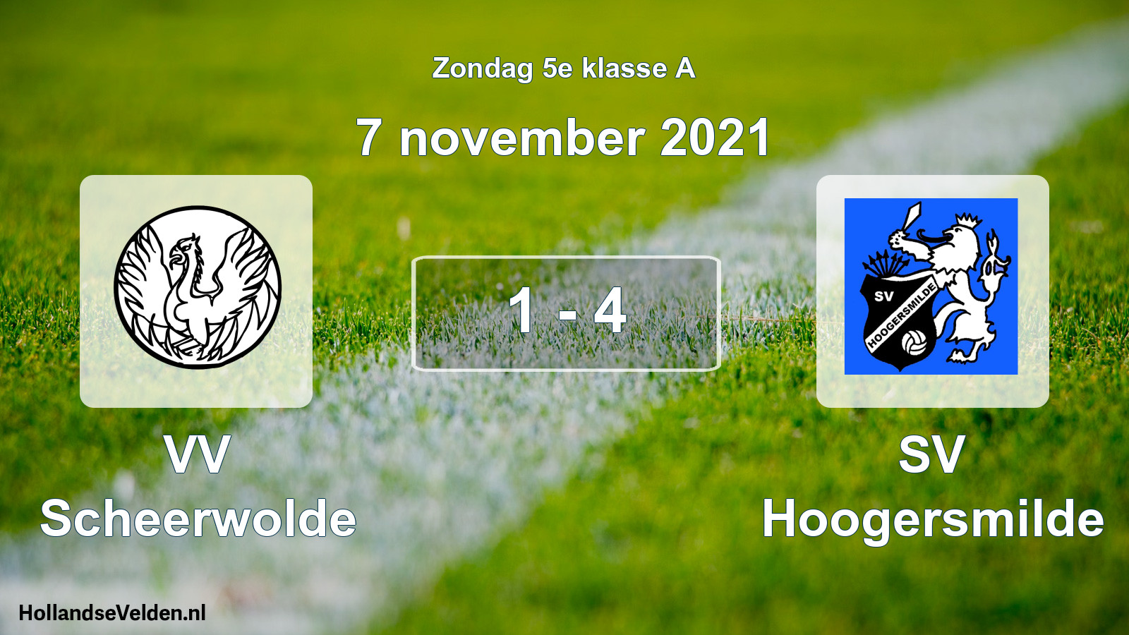 Total number of matches played: VV Scheerwolde - SV Hoogersmilde 1 - 4 (7 November 2021)