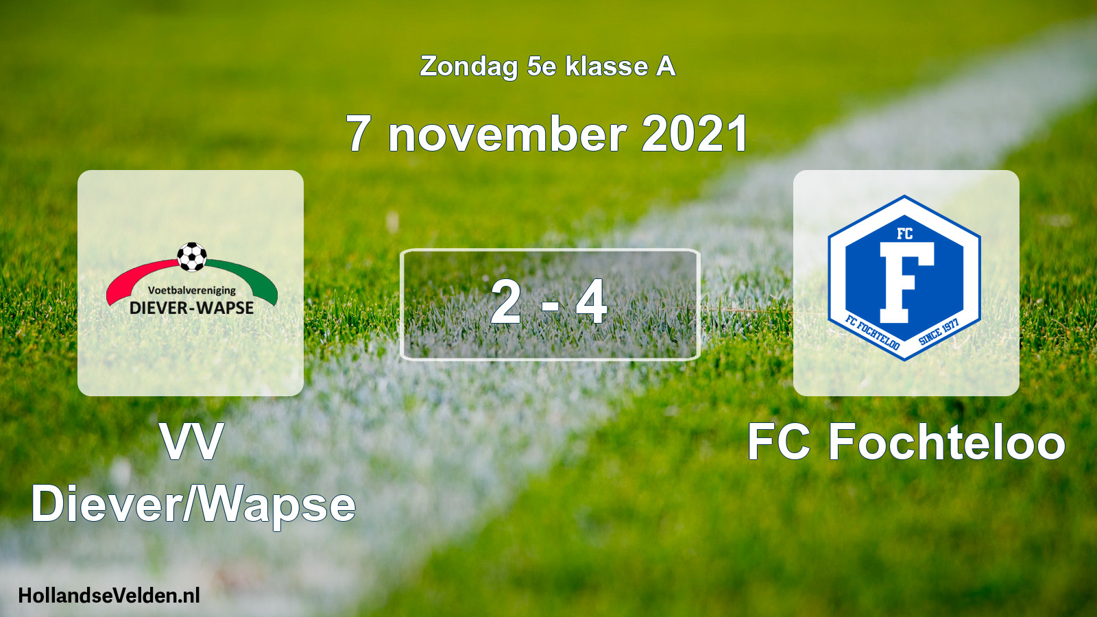 Total number of matches played: VV Diever/Wapse - FC Fochteloo 2 - 4 (7 November 2021)
