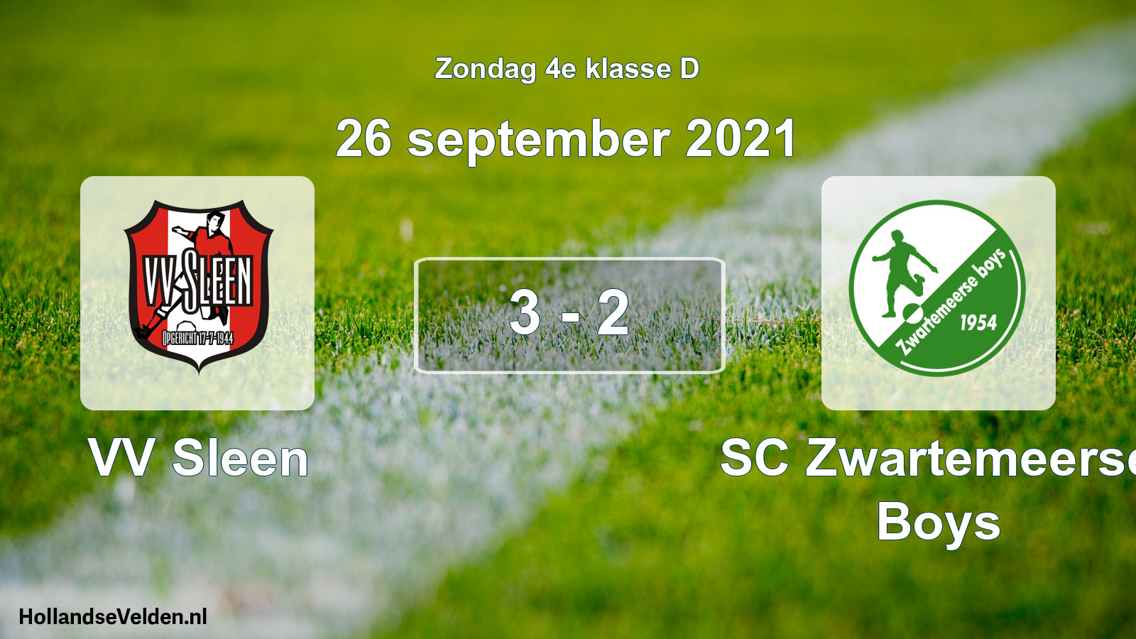 Total number of matches played: VV Sleen - SC Zwartemeerse Boys 3 - 2 (26 September 2021)