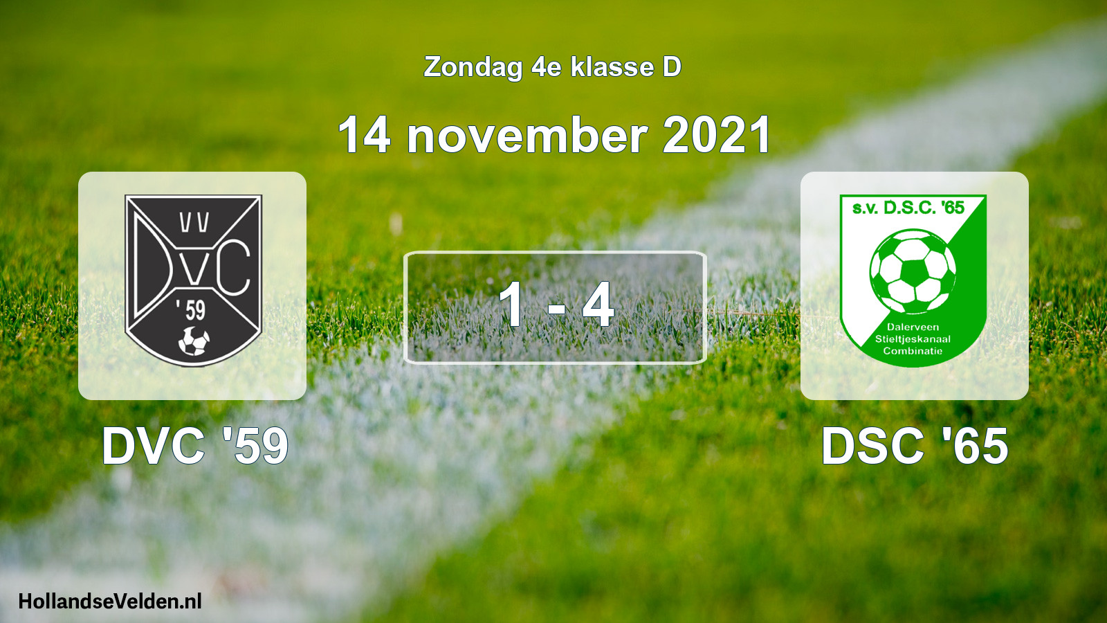 Total number of matches played: DVC '59 - DSC '65 1 - 4 (14 November 2021)