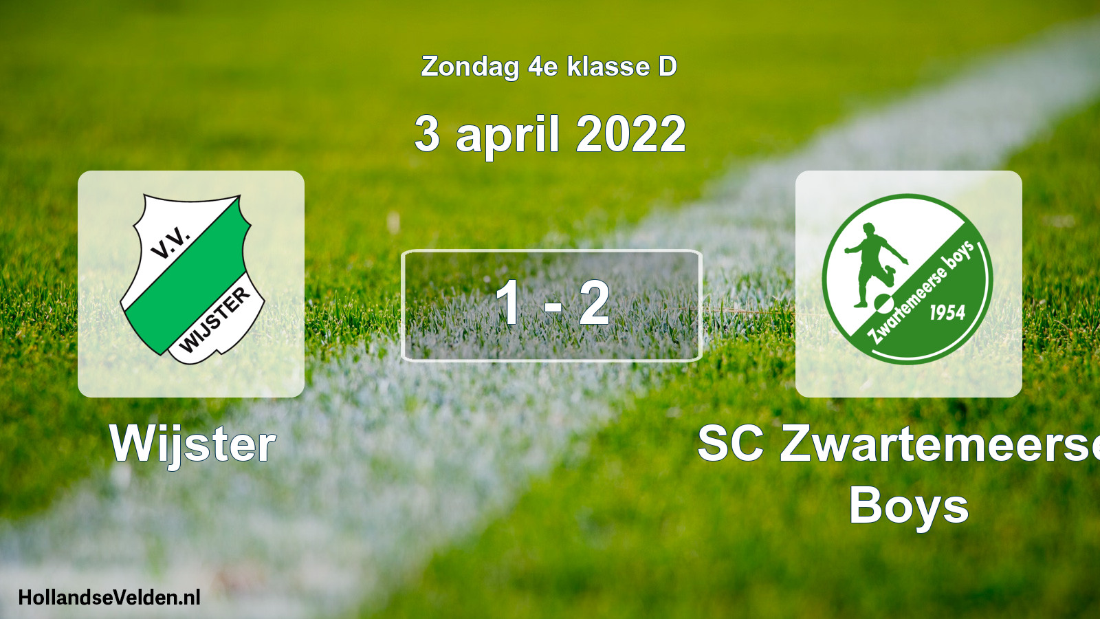 Total number of matches played: Wijster - SC Zwartemeerse Boys 1 - 2 (3 April 2022)