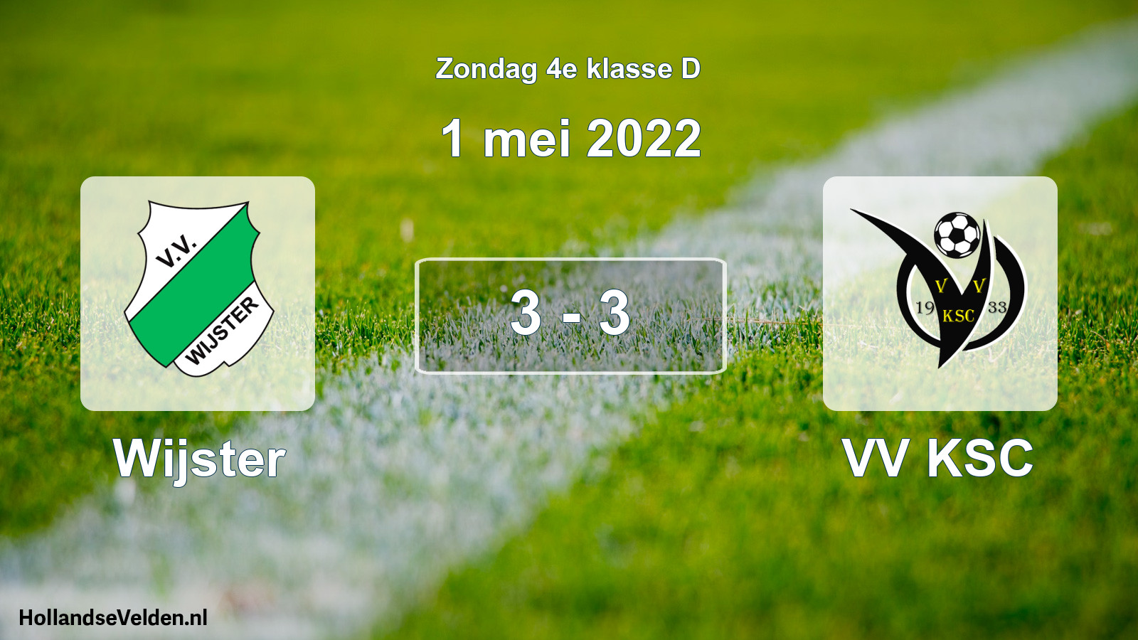 Total number of matches played: Wijster - VV KSC 3 - 3 (1 May 2022)