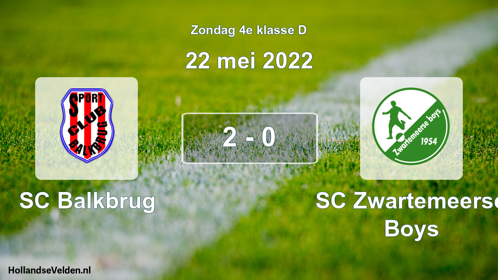 Total number of matches played: SC Balkbrug - SC Zwartemeerse Boys 2 - 0 (22 May 2022)