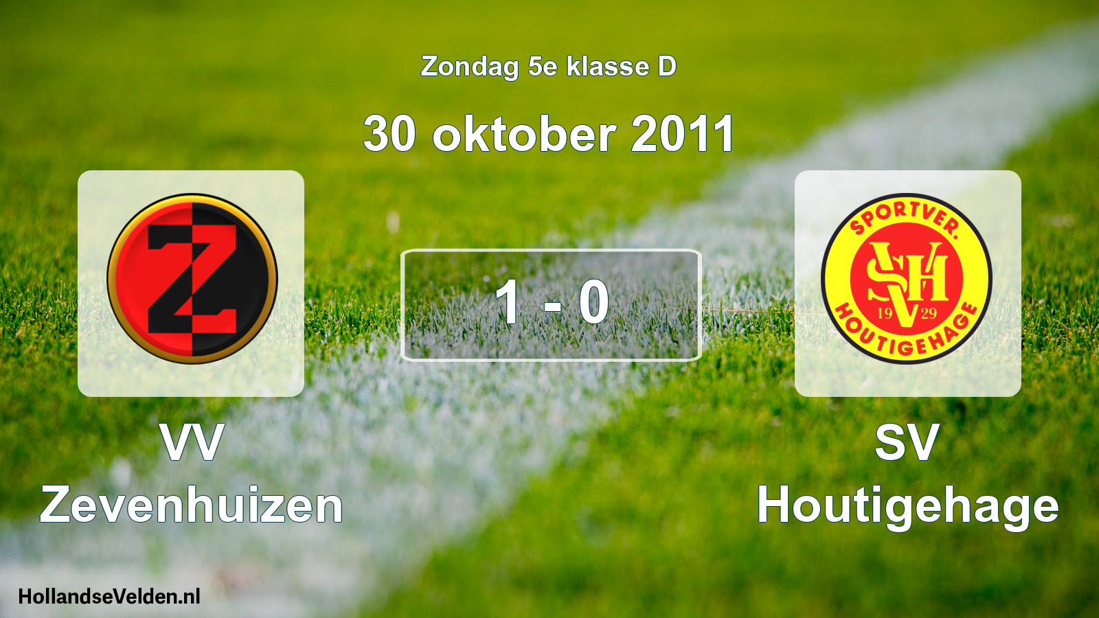 Total number of matches played: VV Zevenhuizen - SV Houtigehage 1 - 0 (30 October 2011)