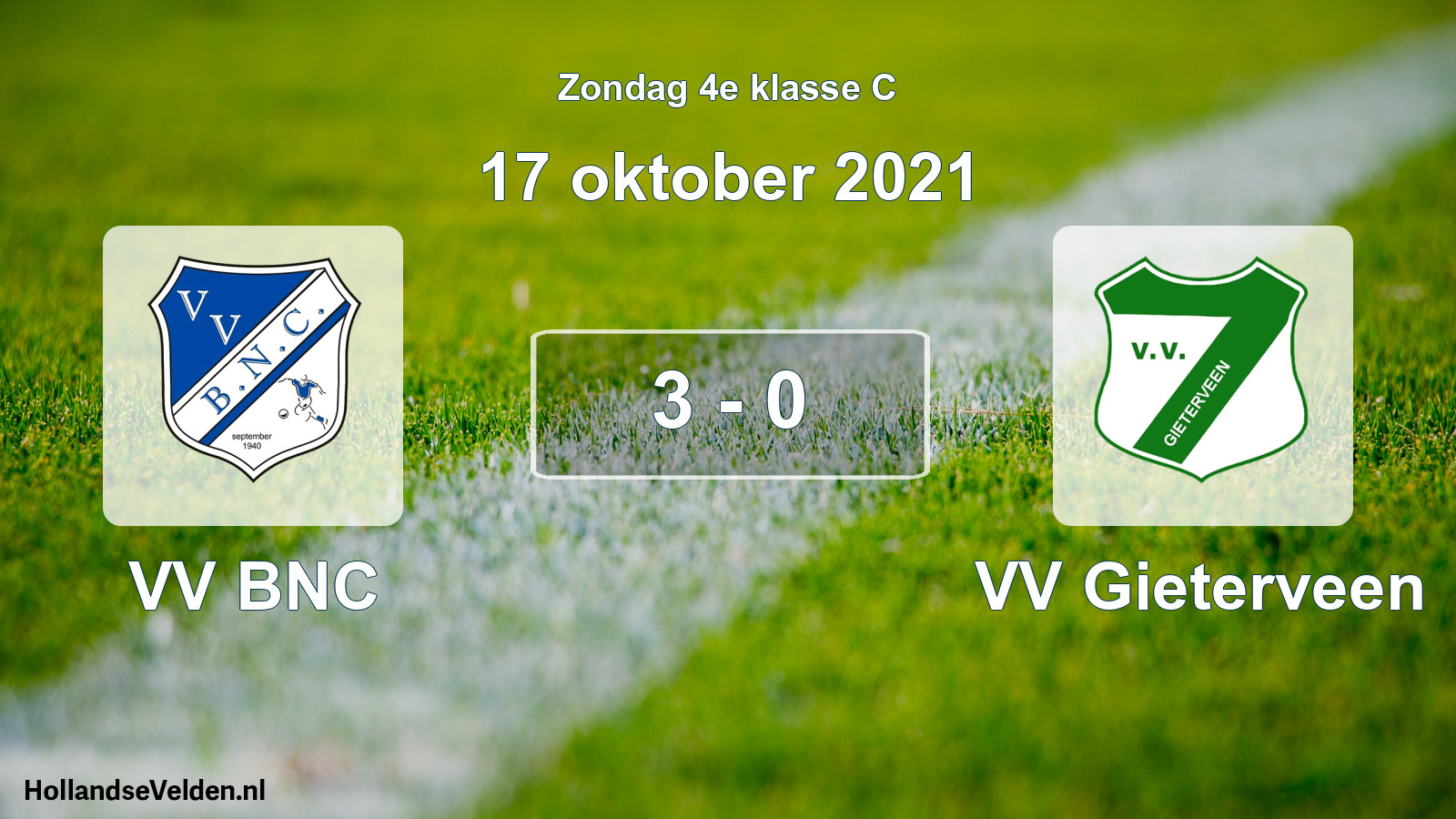 Total number of matches played: VV BNC - VV Gieterveen 3 - 0 (17 October 2021)