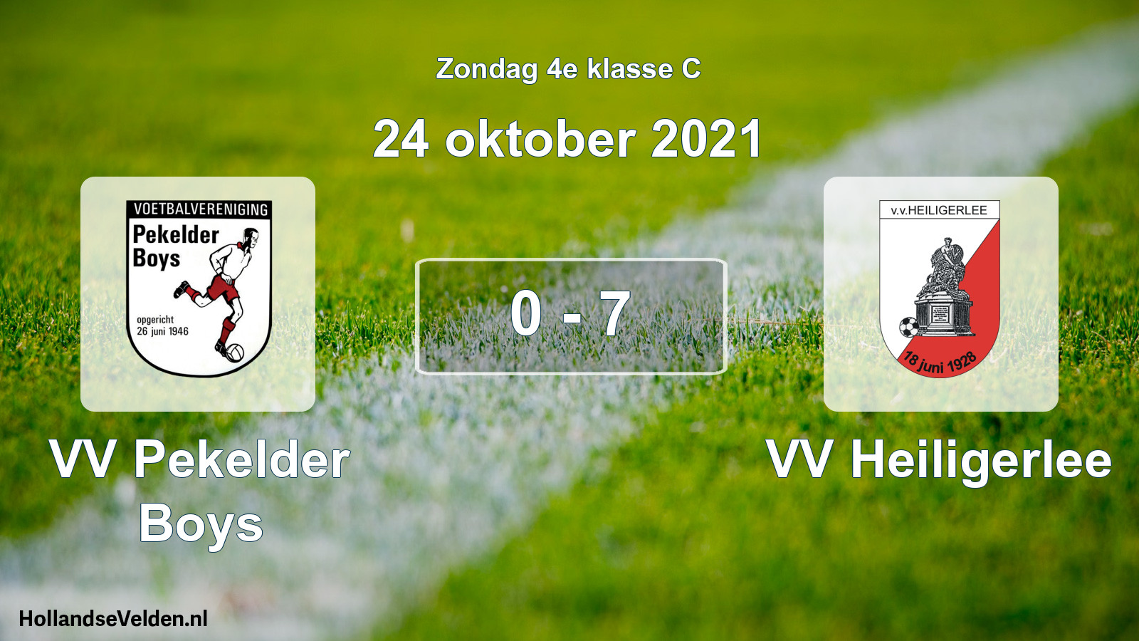 Total number of matches played: VV Pekelder Boys - VV Heiligerlee 0 - 7 (24 October 2021)