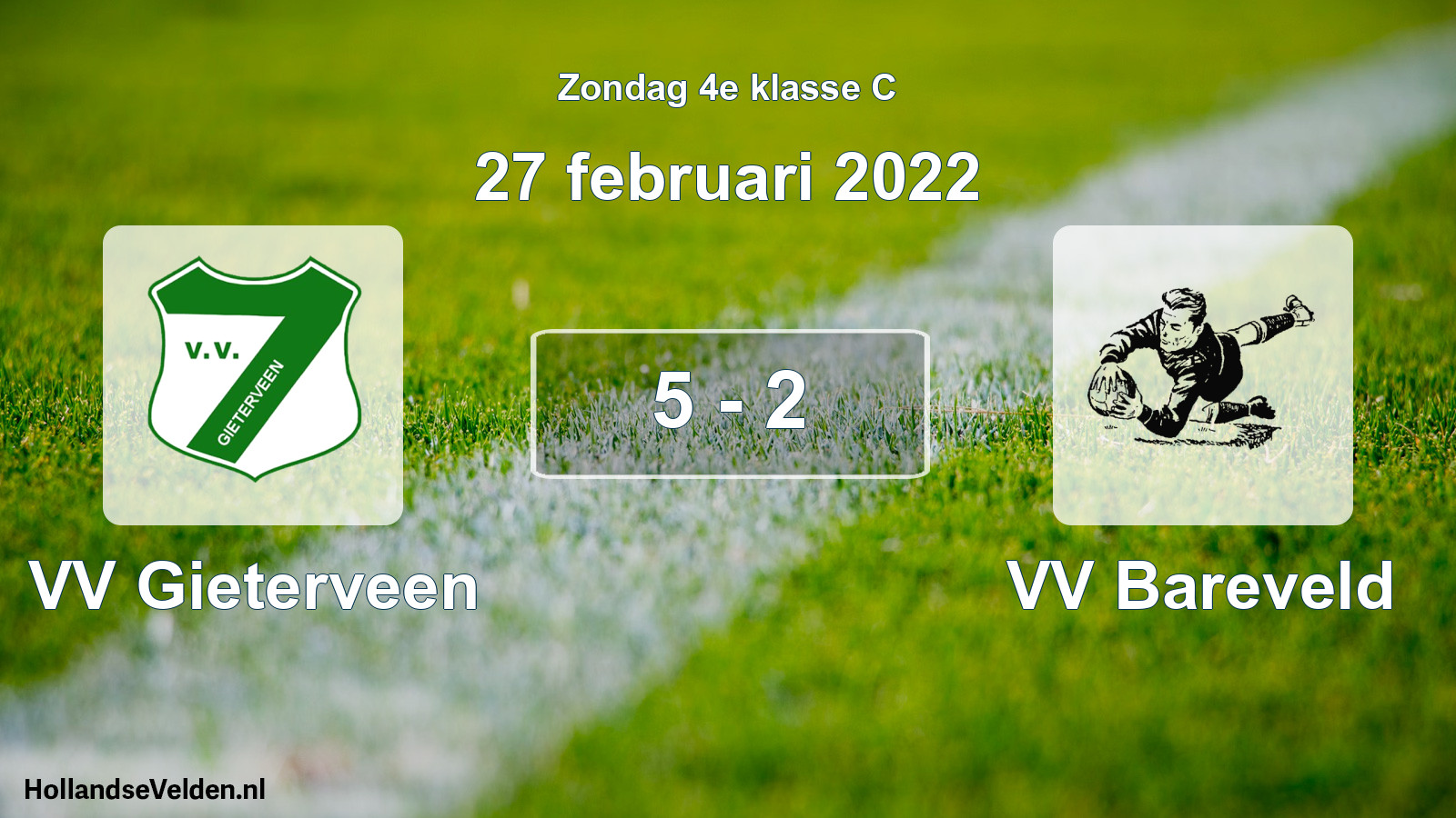 Total number of matches played: VV Gieterveen - VV Bareveld 5 - 2 (27 February 2022)