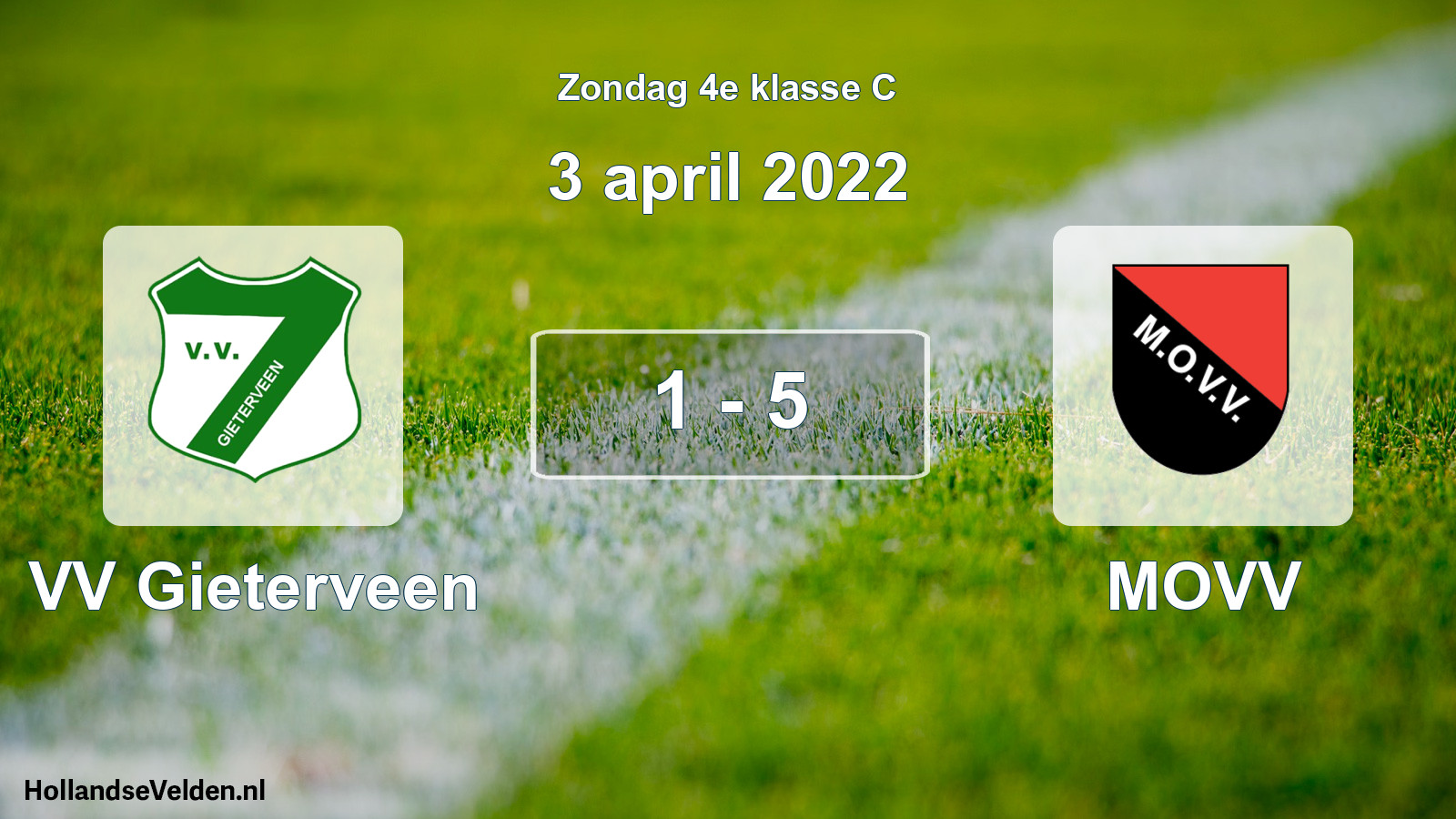 Total number of matches played: VV Gieterveen - MOVV 1 - 5 (3 April 2022)