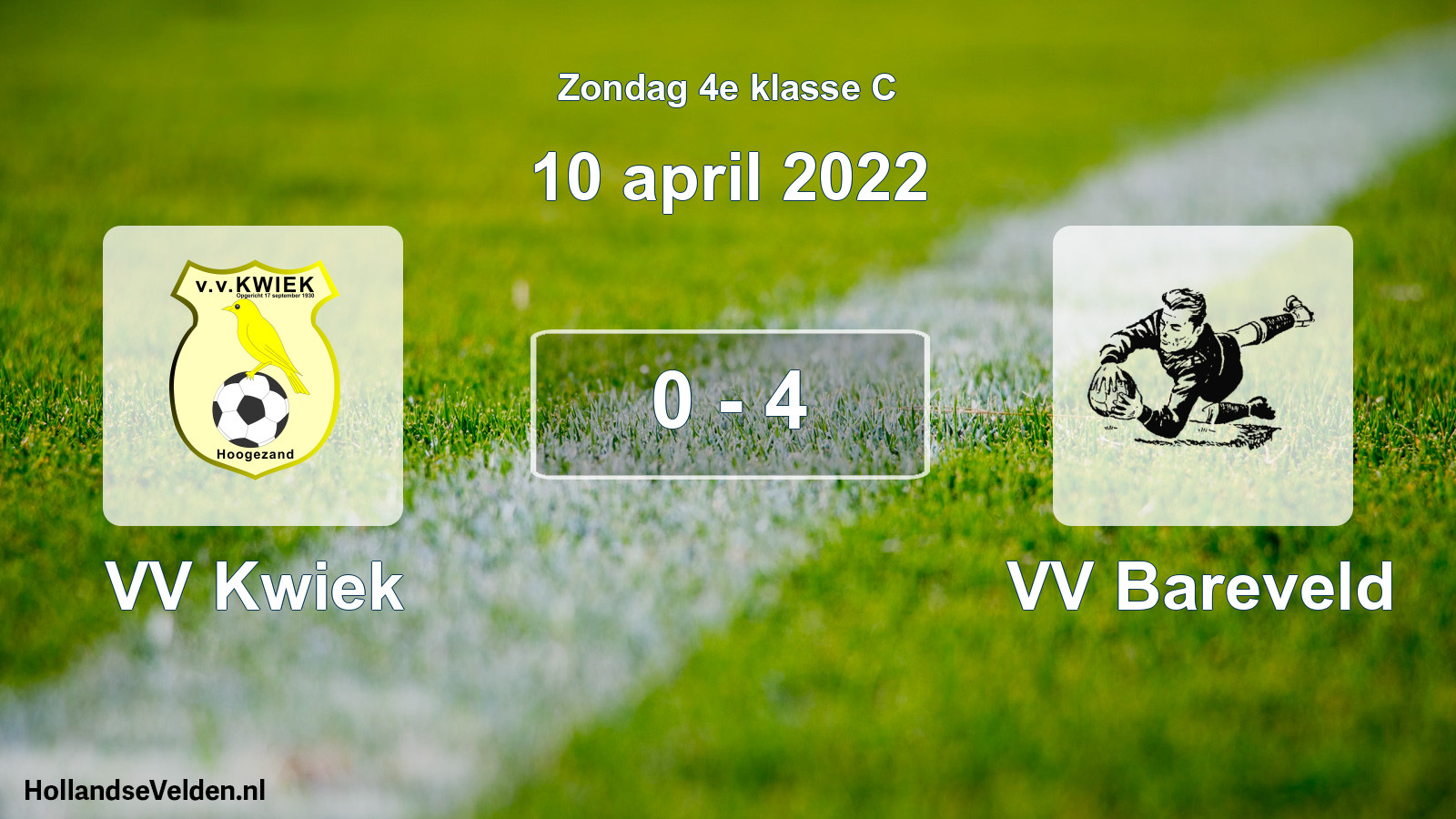 Total number of matches played: VV Kwiek - VV Bareveld 0 - 4 (10 April 2022)