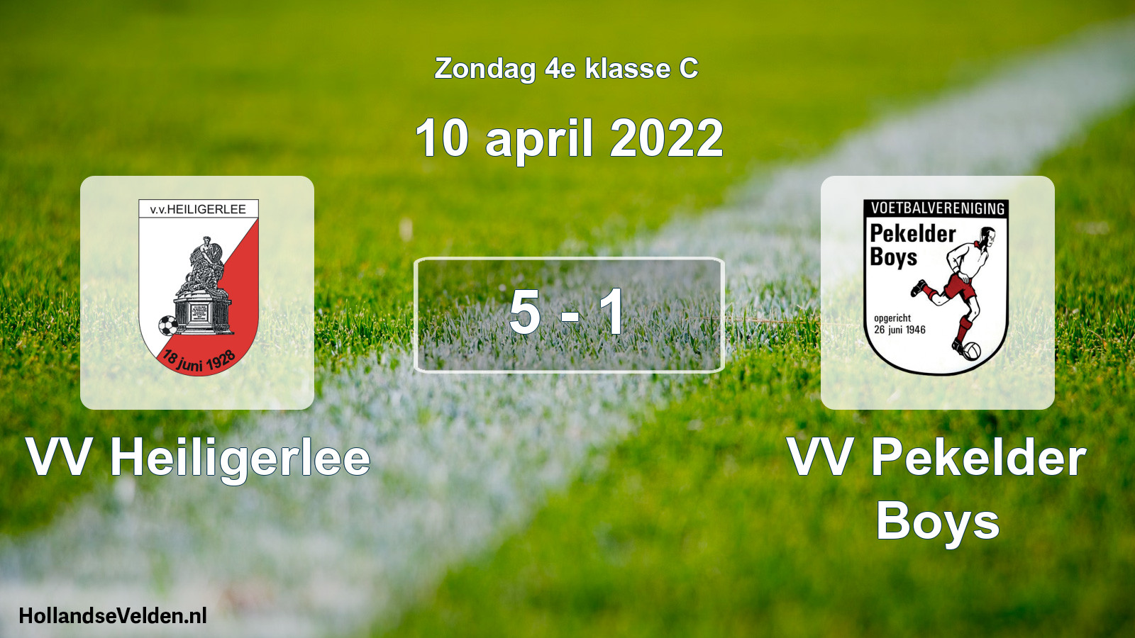 Total number of matches played: VV Heiligerlee - VV Pekelder Boys 5 - 1 (10 April 2022)