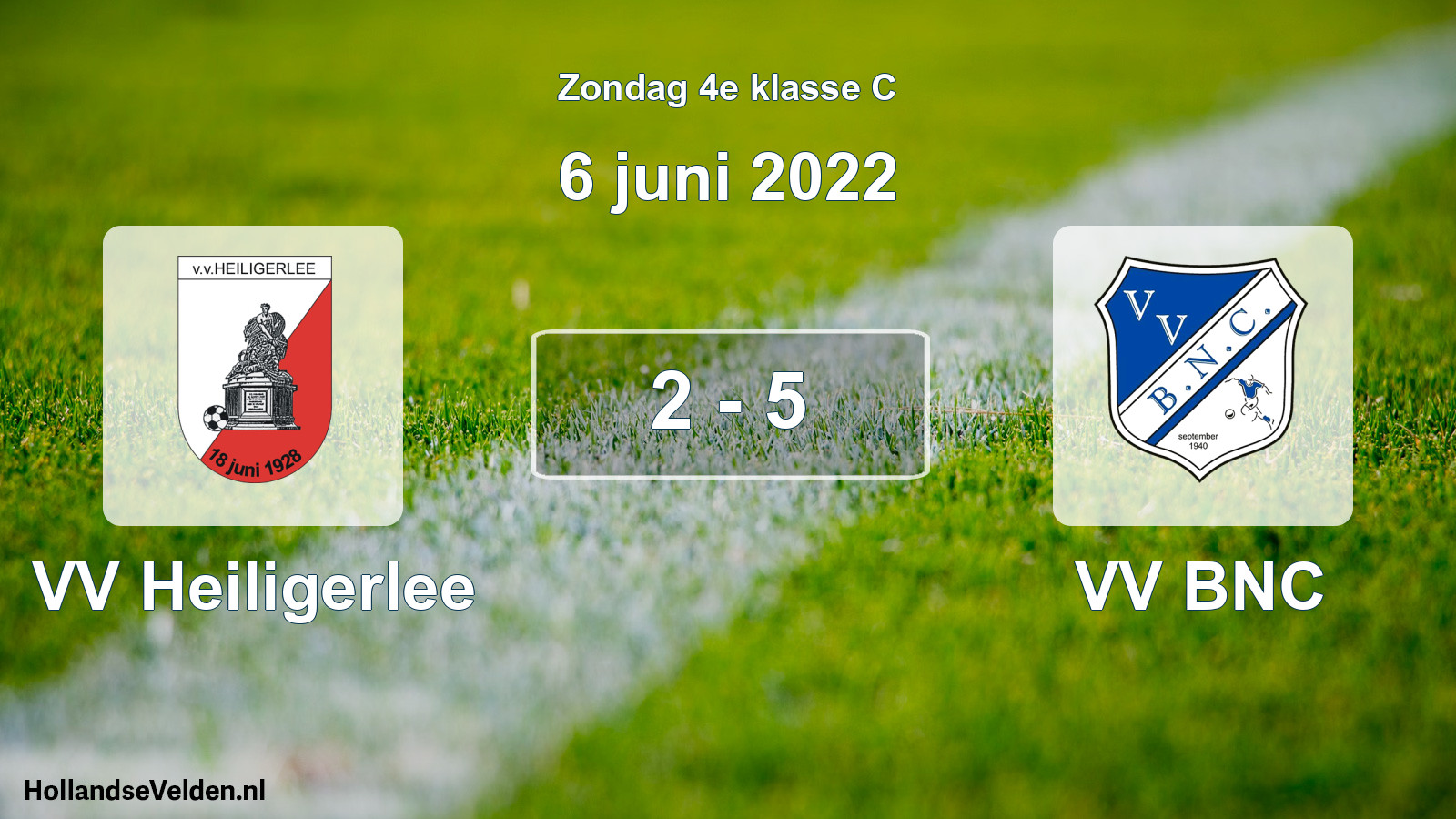 Total number of matches played: VV Heiligerlee - VV BNC 2 - 5 (6 June 2022)