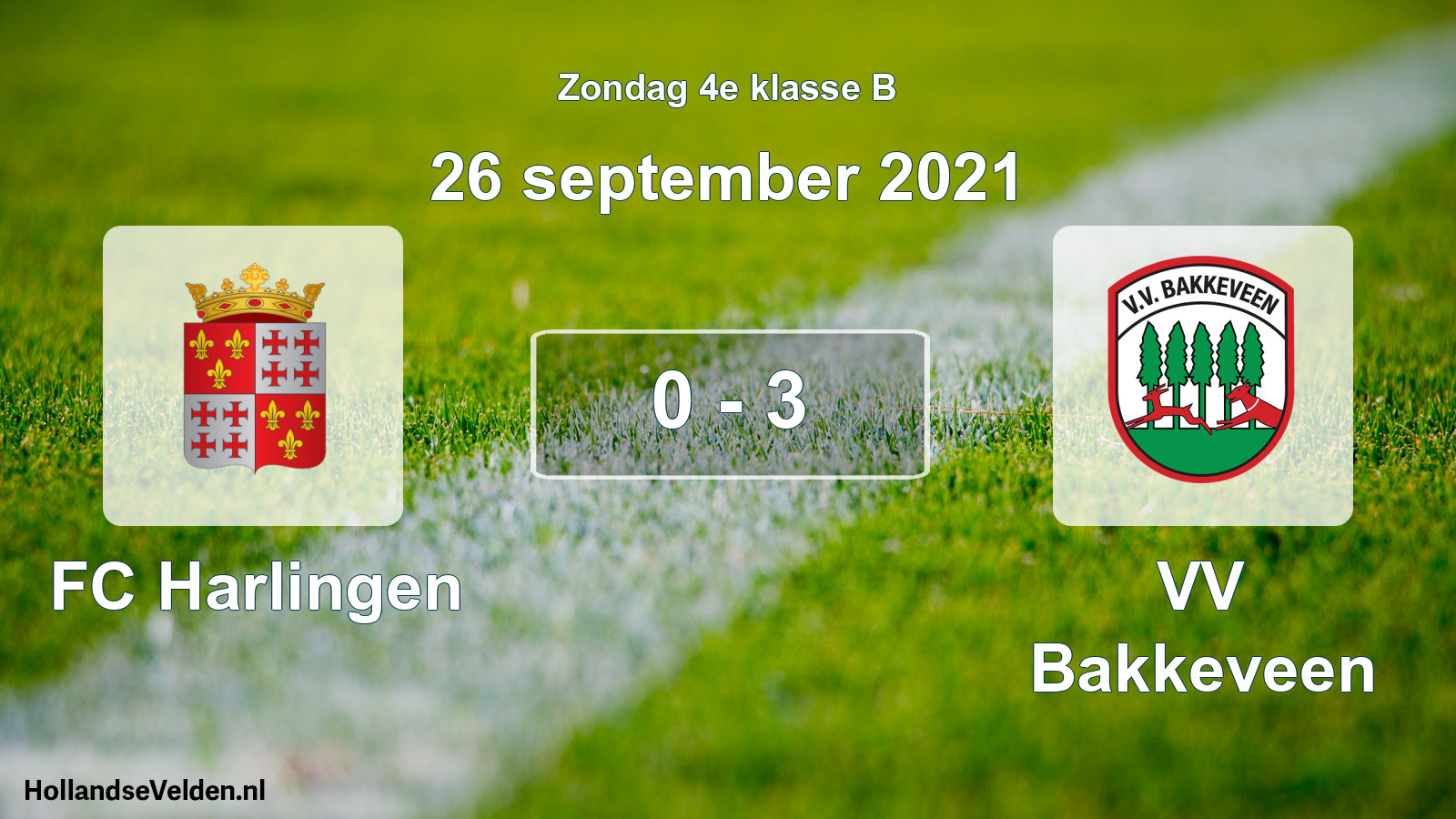 Total number of matches played: FC Harlingen - VV Bakkeveen 0 - 3 (26 September 2021)