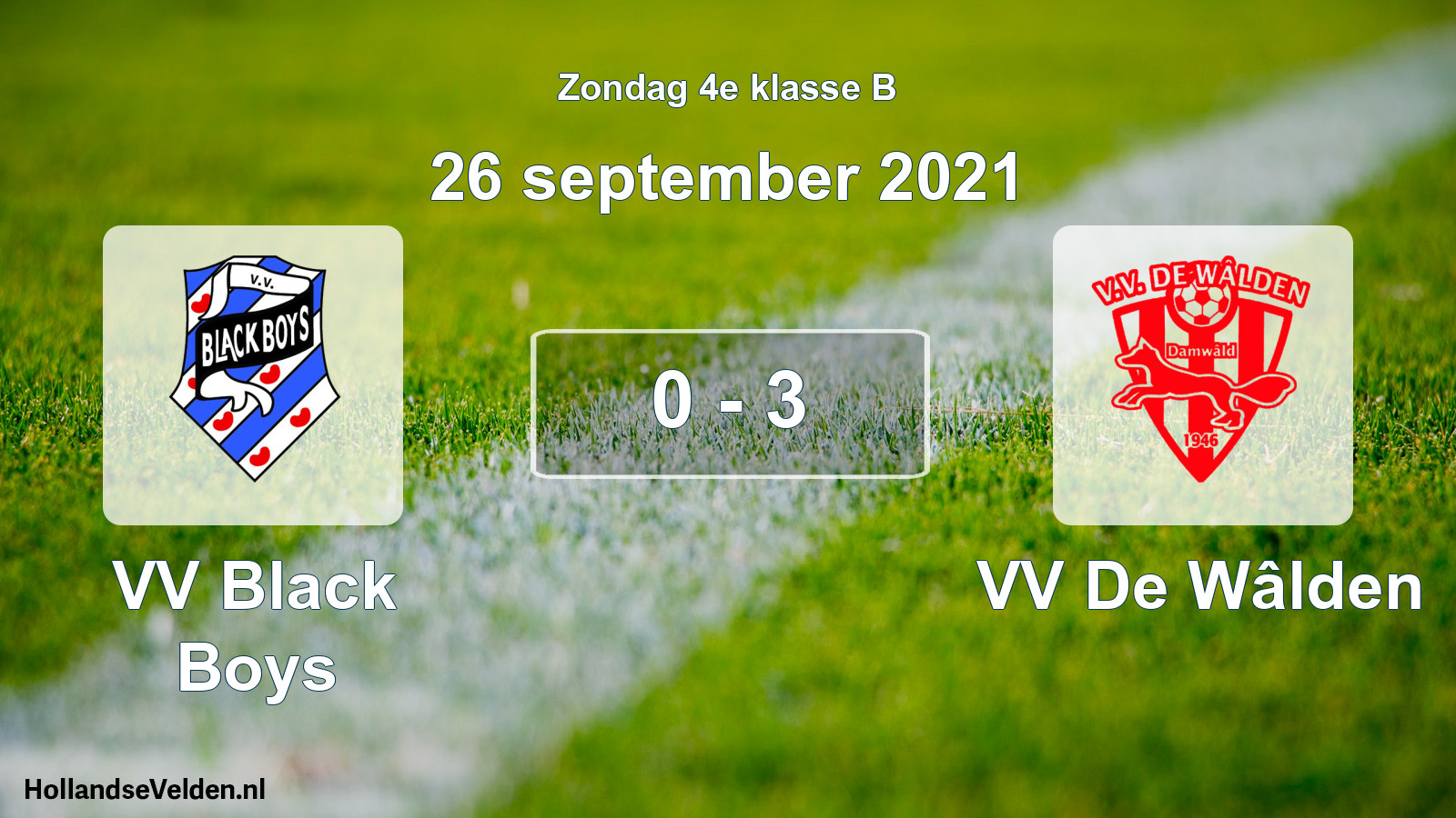 Total number of matches played: VV Black Boys - VV De Wâlden 0 - 3 (26 September 2021)