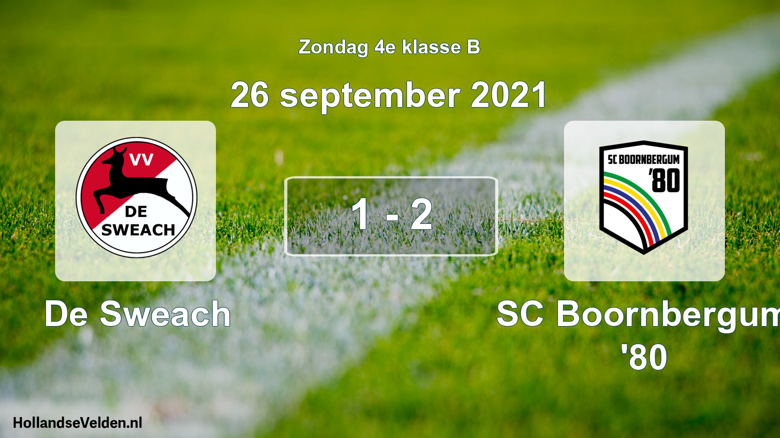 Total number of matches played: De Sweach - SC Boornbergum '80 1 - 2 (26 September 2021)