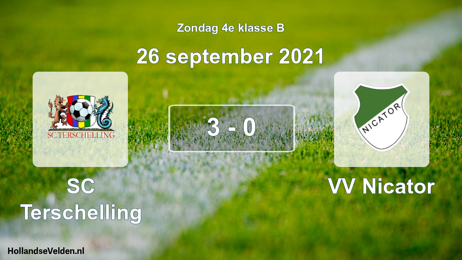 Total number of matches played: SC Terschelling - VV Nicator 3 - 0 (26 September 2021)