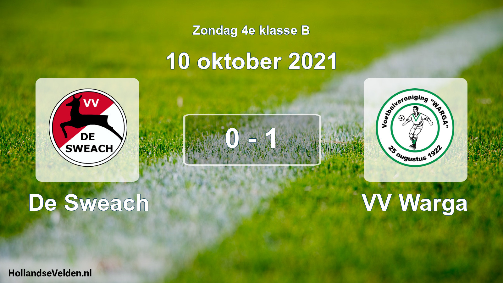Total number of matches played: De Sweach - VV Warga 0 - 1 (10 October 2021)