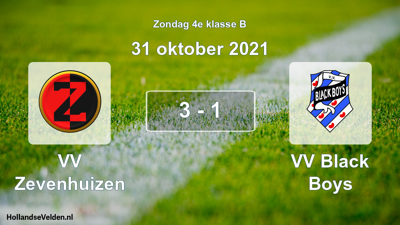 Total number of matches played: VV Zevenhuizen - VV Black Boys 3 - 1 (31 October 2021)