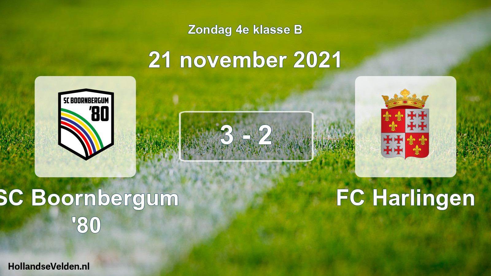 Total number of matches played: SC Boornbergum '80 - FC Harlingen 3 - 2 (21 November 2021)