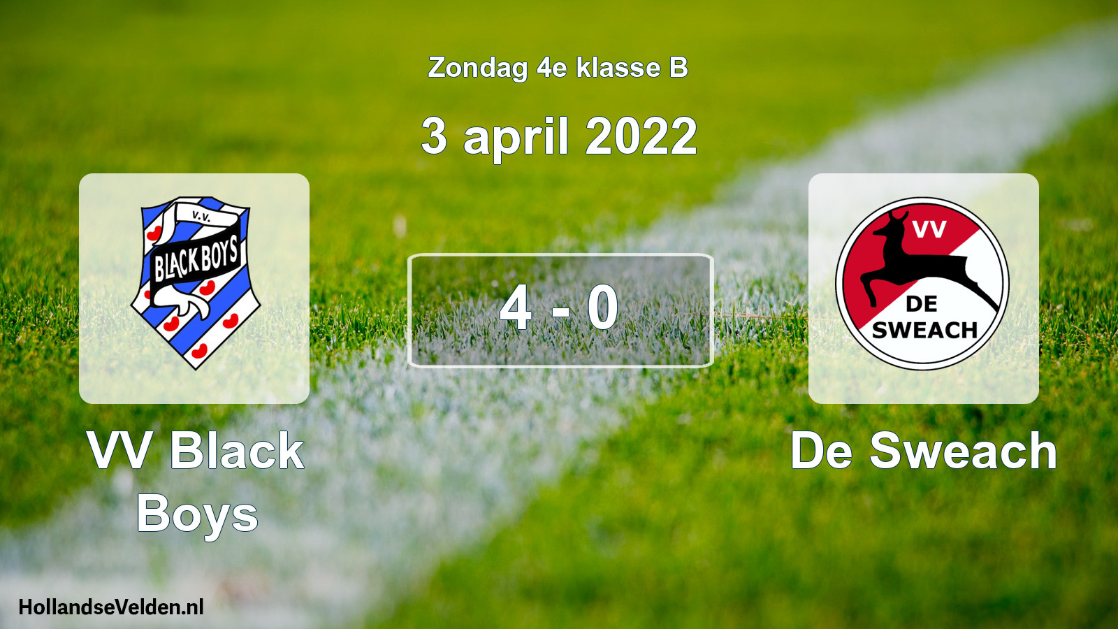 Total number of matches played: VV Black Boys - De Sweach 4 - 0 (3 April 2022)