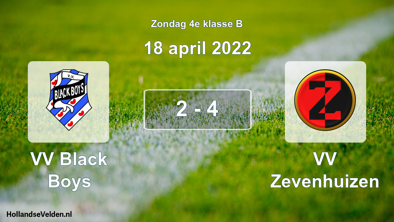 Total number of matches played: VV Black Boys - VV Zevenhuizen 2 - 4 (18 April 2022)