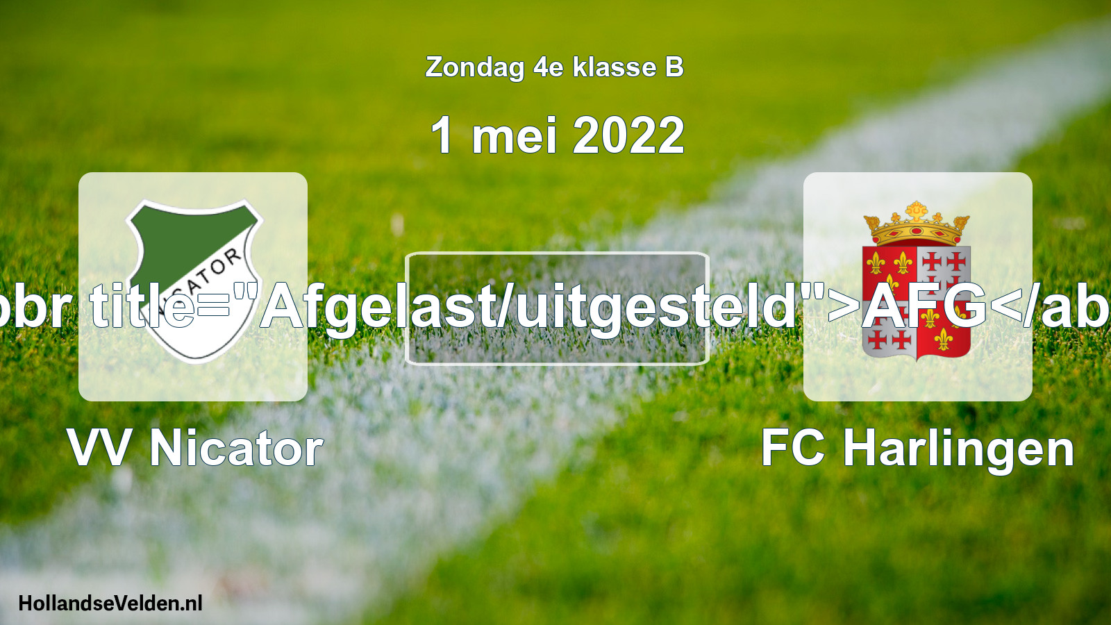 Scheduled Match: VV Nicator - FC Harlingen (1 May 2022)
