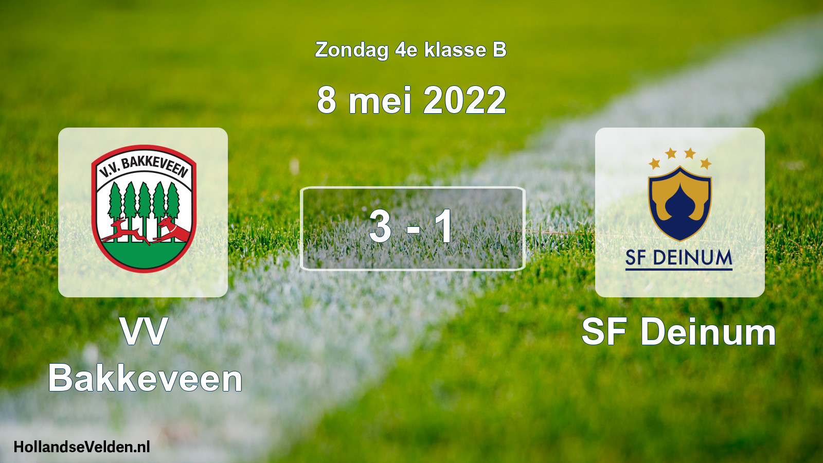 Total number of matches played: VV Bakkeveen - SF Deinum 3 - 1 (8 May 2022)