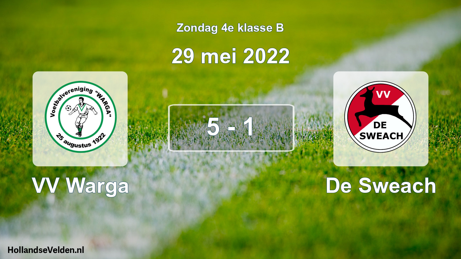Total number of matches played: VV Warga - De Sweach 5 - 1 (29 May 2022)