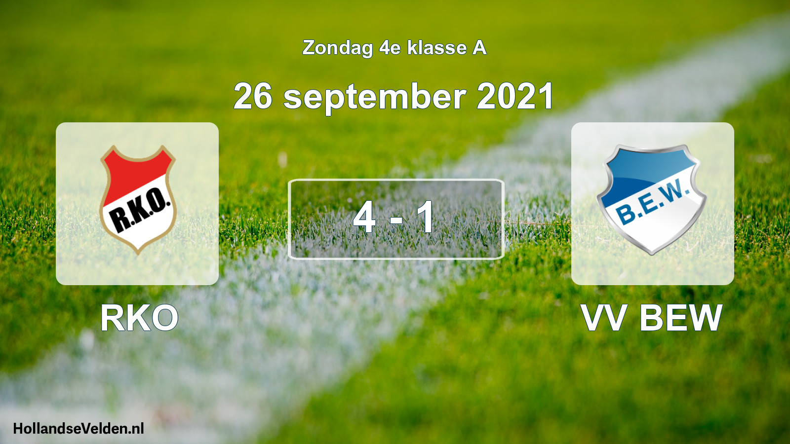 Total number of matches played: RKO - VV BEW 4 - 1 (26 September 2021)