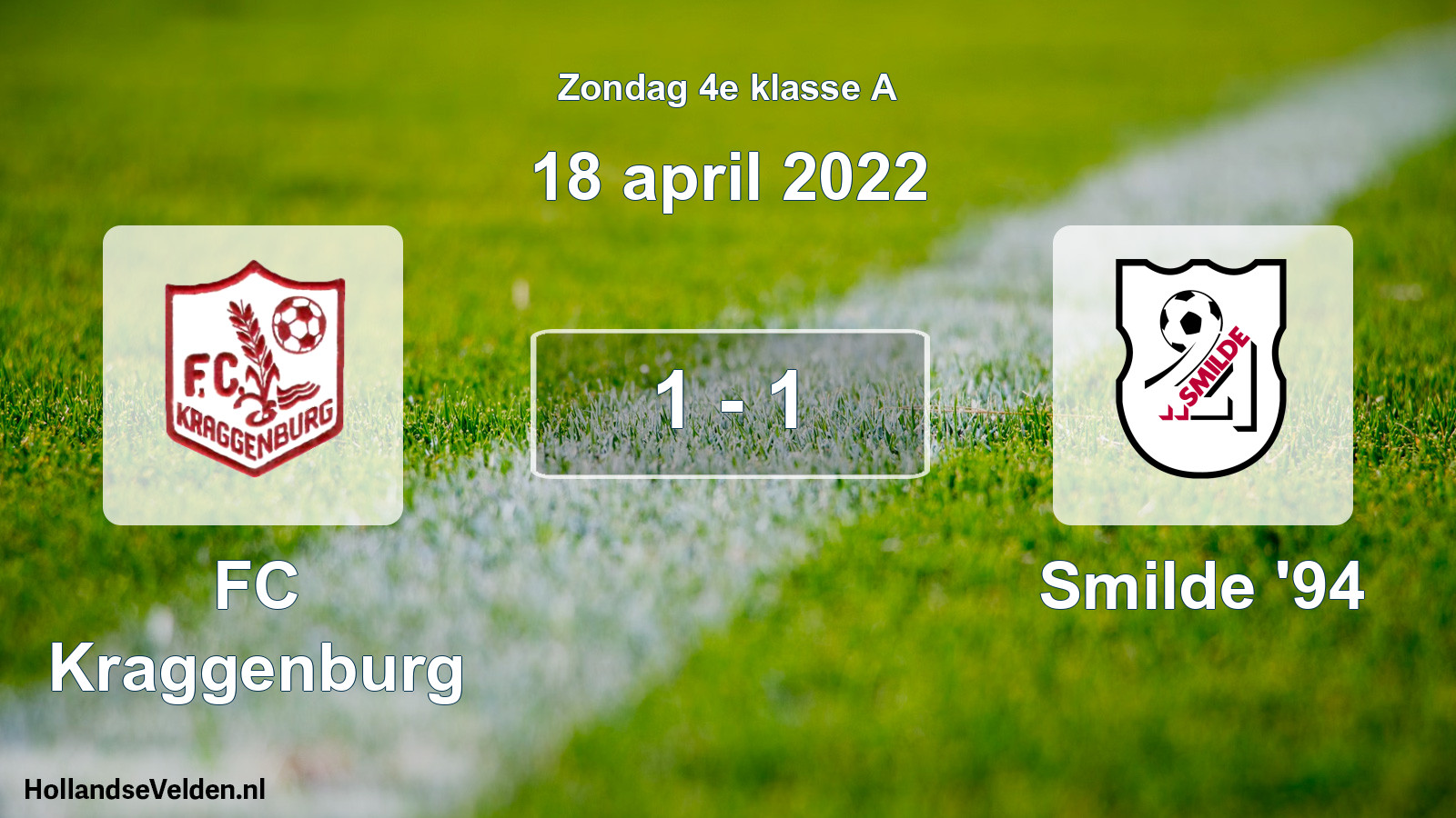 Total number of matches played: FC Kraggenburg - Smilde '94 1 - 1 (18 April 2022)