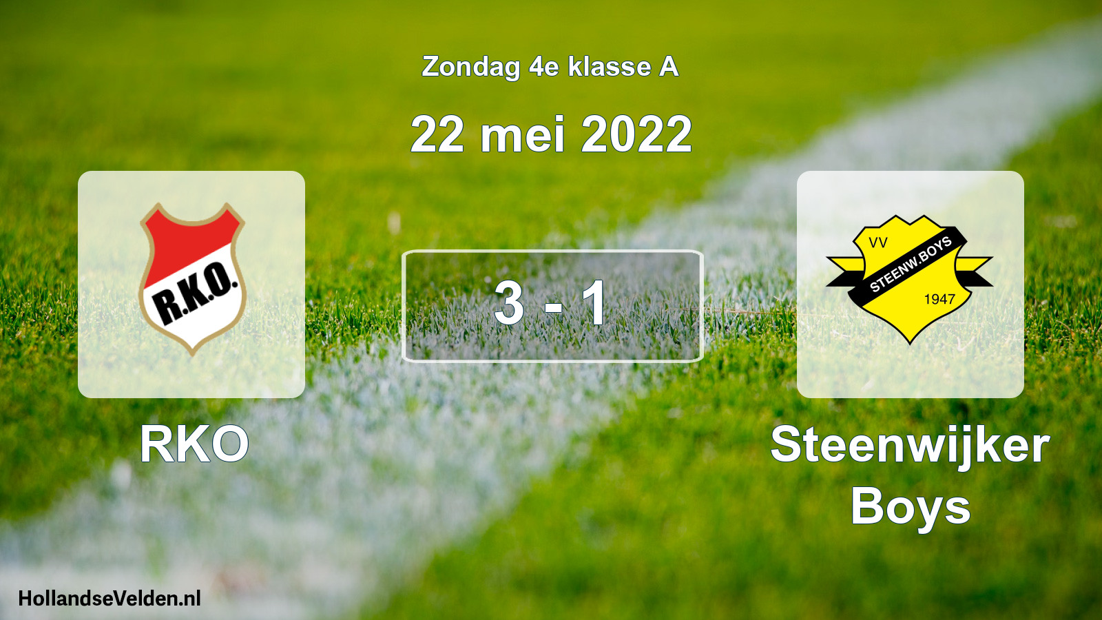 Total number of matches played: RKO - Steenwijker Boys 3 - 1 (22 May 2022)