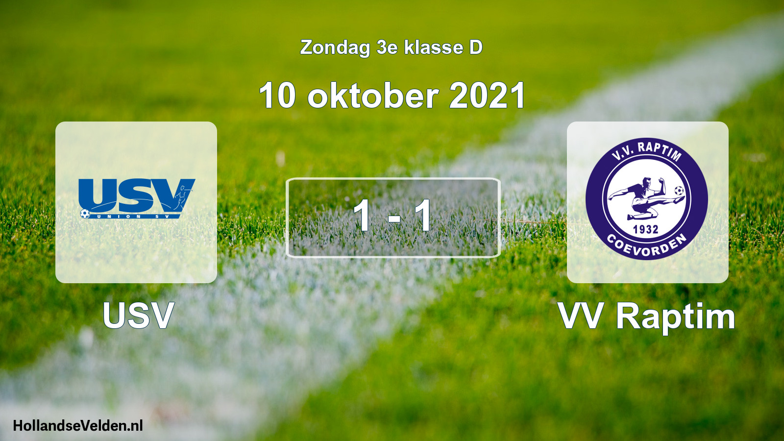 Total number of matches played: USV - VV Raptim 1 - 1 (10 October 2021)