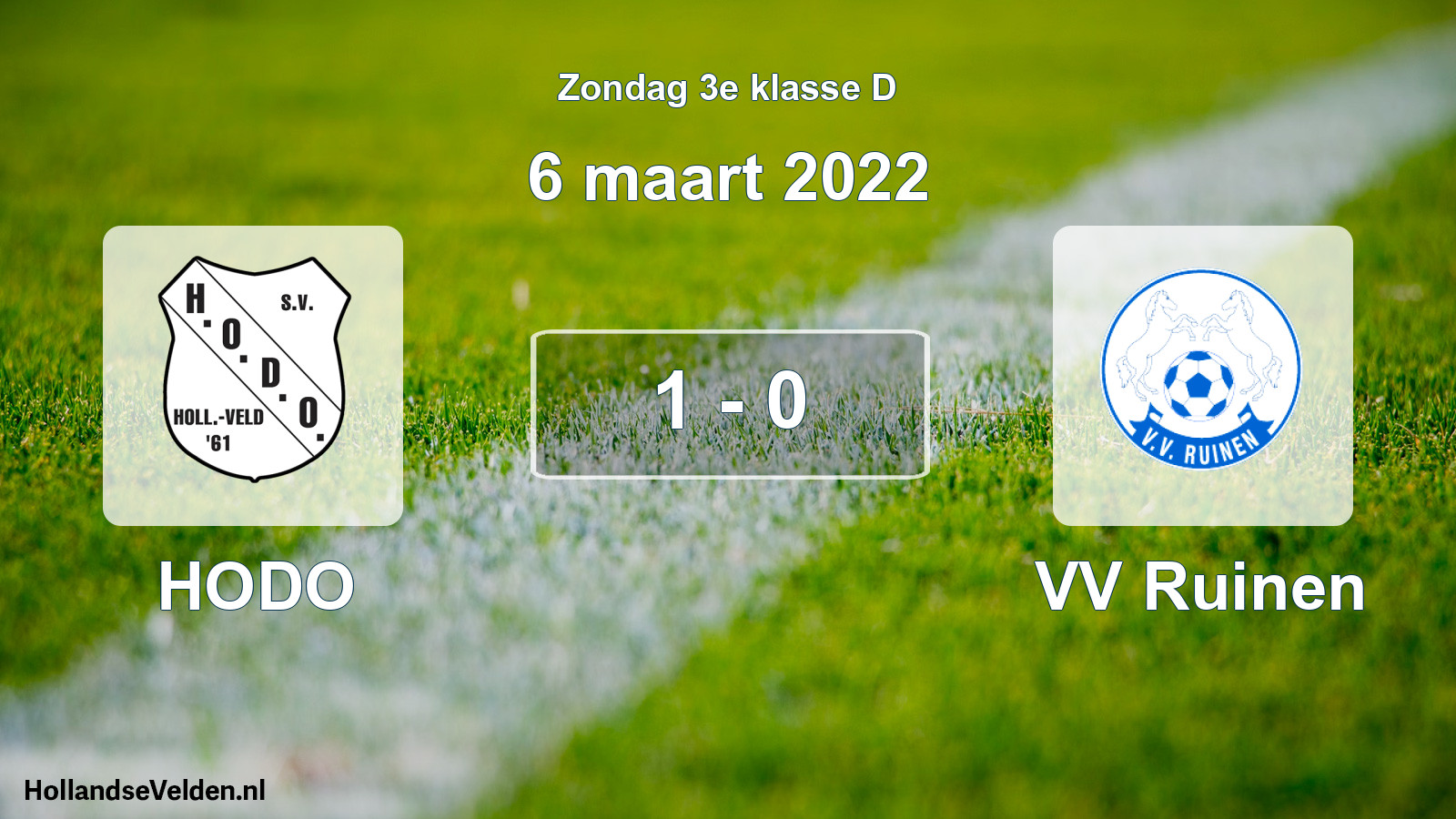 Total number of matches played: HODO - VV Ruinen 1 - 0 (6 March 2022)