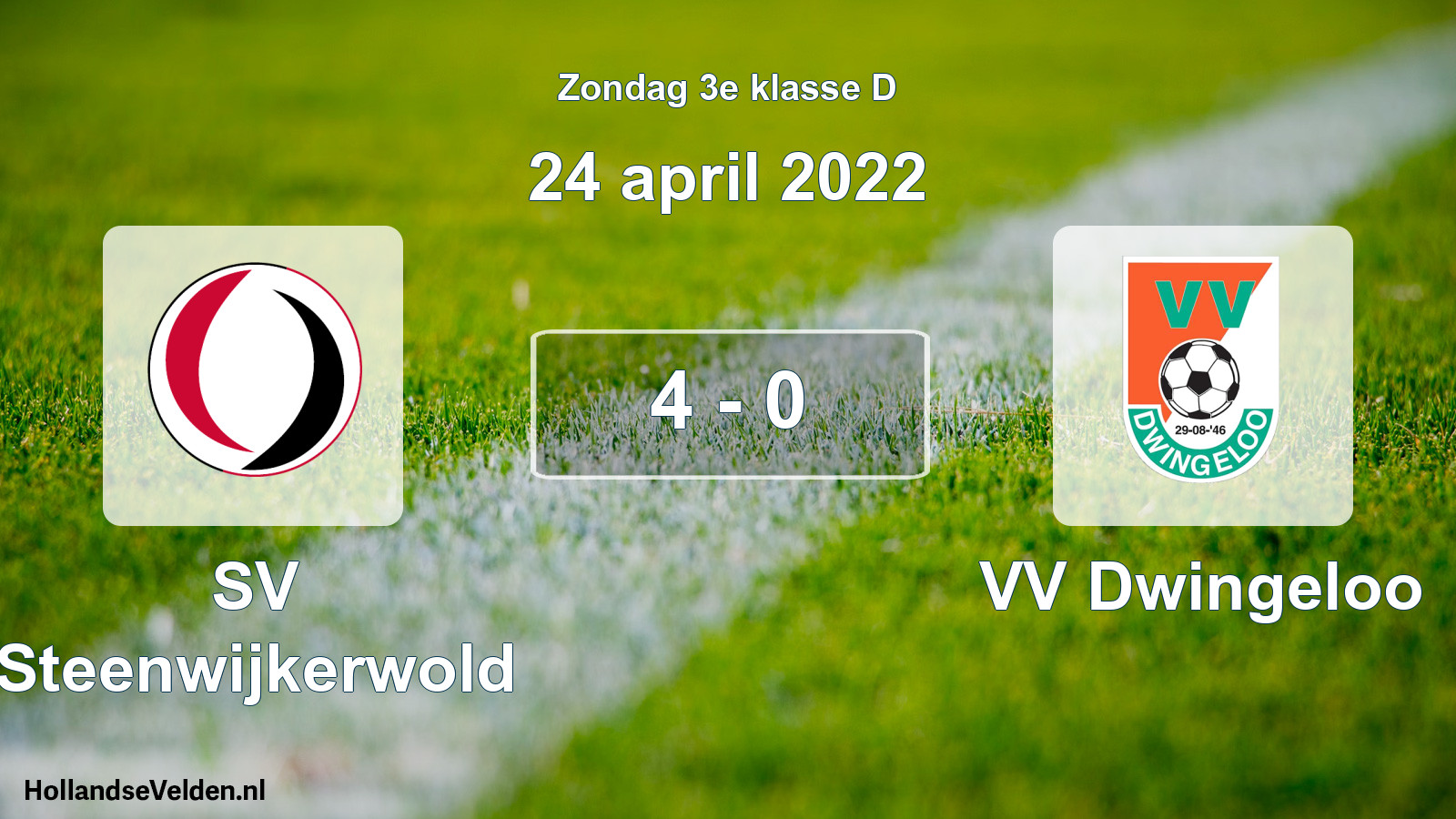 Total number of matches played: SV Steenwijkerwold - VV Dwingeloo 4 - 0 (24 April 2022)
