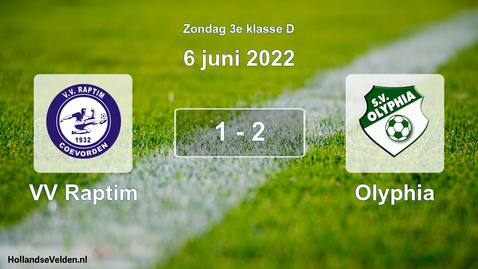 Total number of matches played: VV Raptim - Olyphia 1 - 2 (6 June 2022)