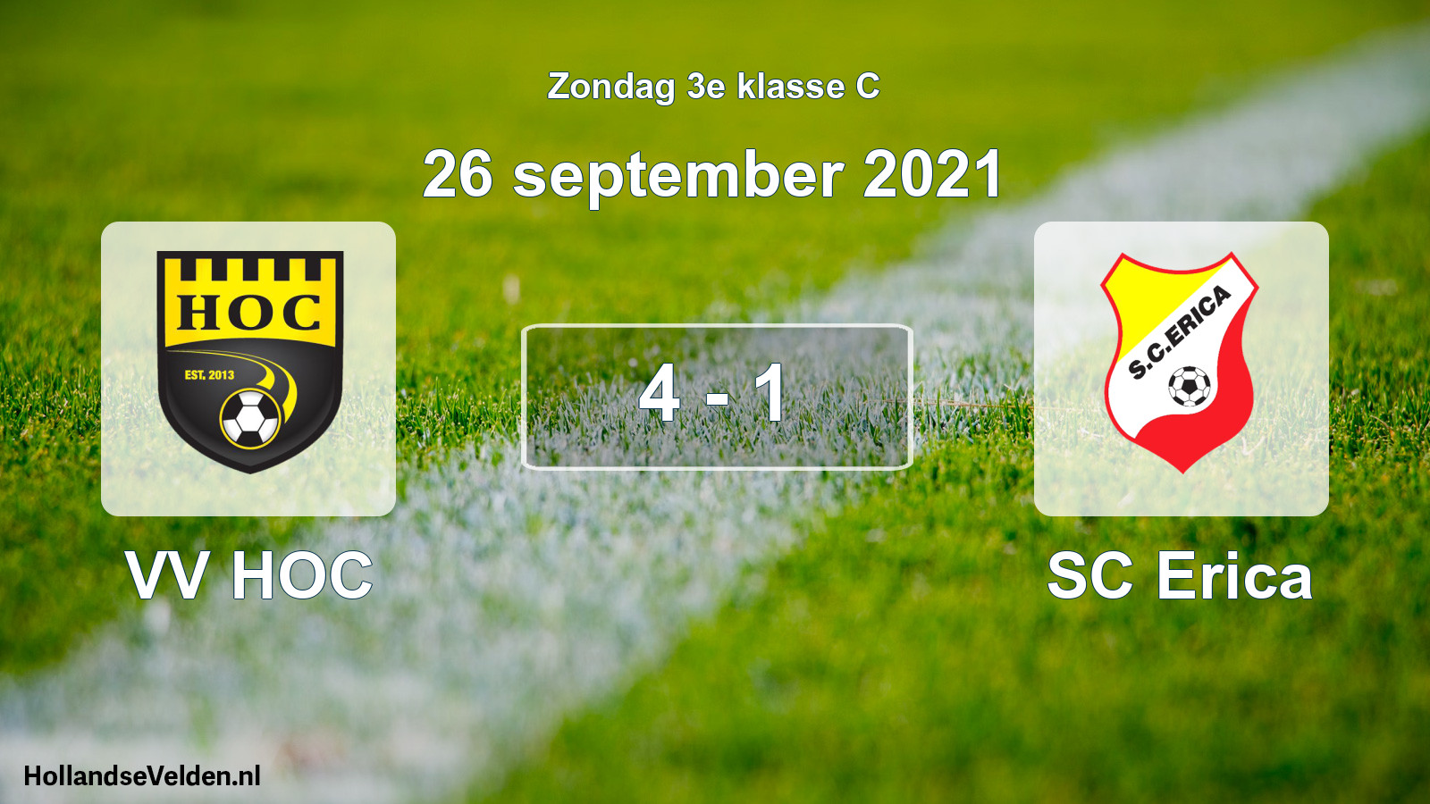 Total number of matches played: VV HOC - SC Erica 4 - 1 (26 September 2021)