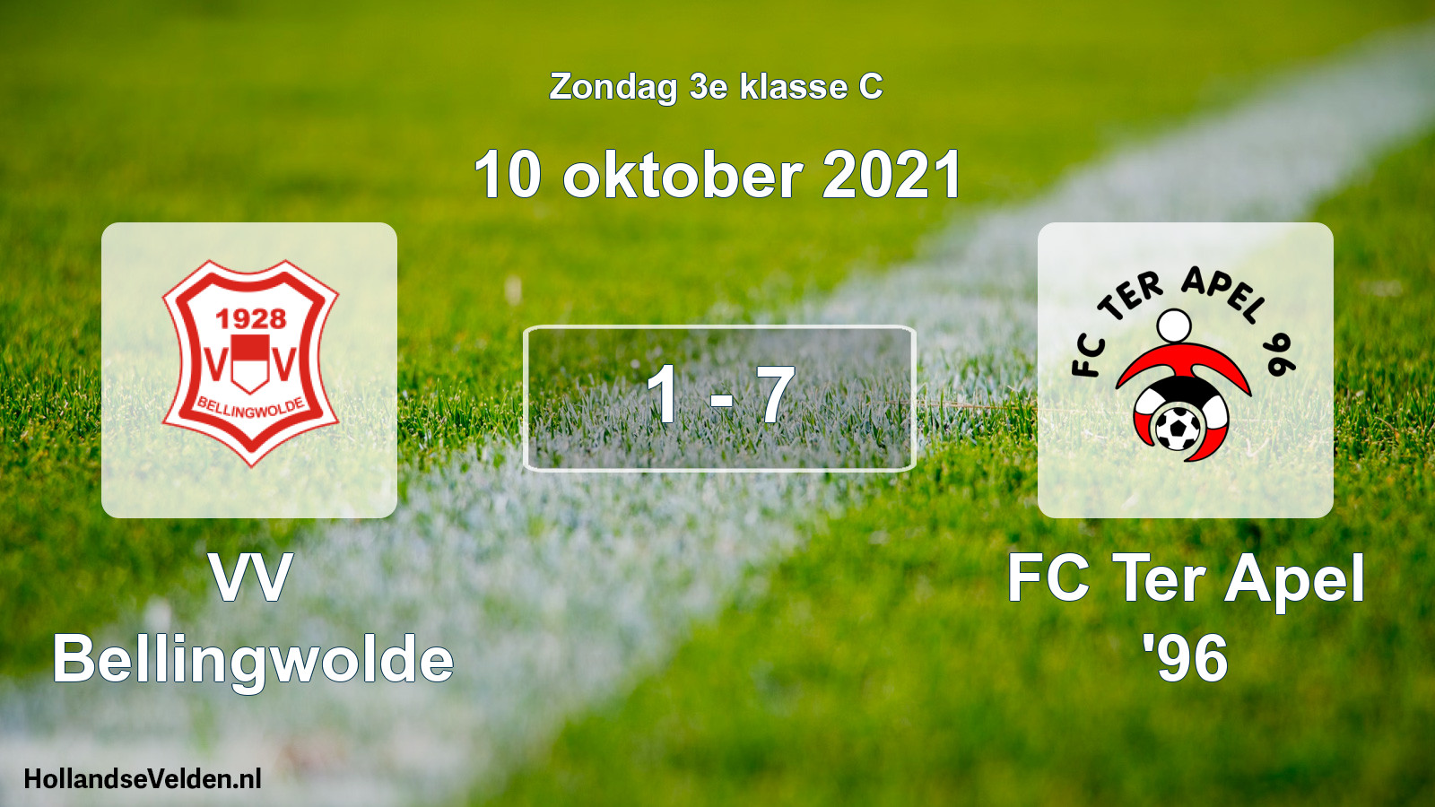 Total number of matches played: VV Bellingwolde - FC Ter Apel '96 1 - 7 (10 October 2021)
