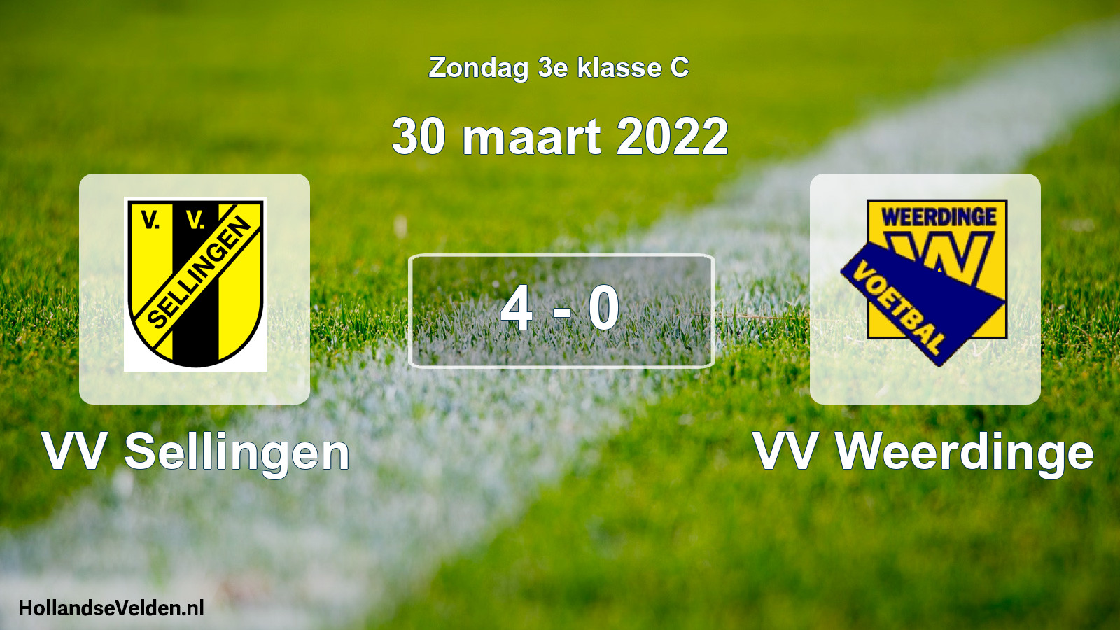 Total number of matches played: VV Sellingen - VV Weerdinge 4 - 0 (30 March 2022)