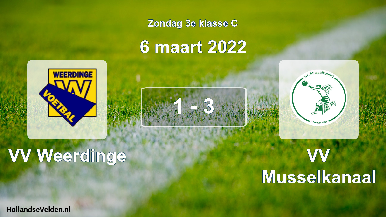 Total number of matches played: VV Weerdinge - VV Musselkanaal 1 - 3 (6 March 2022)