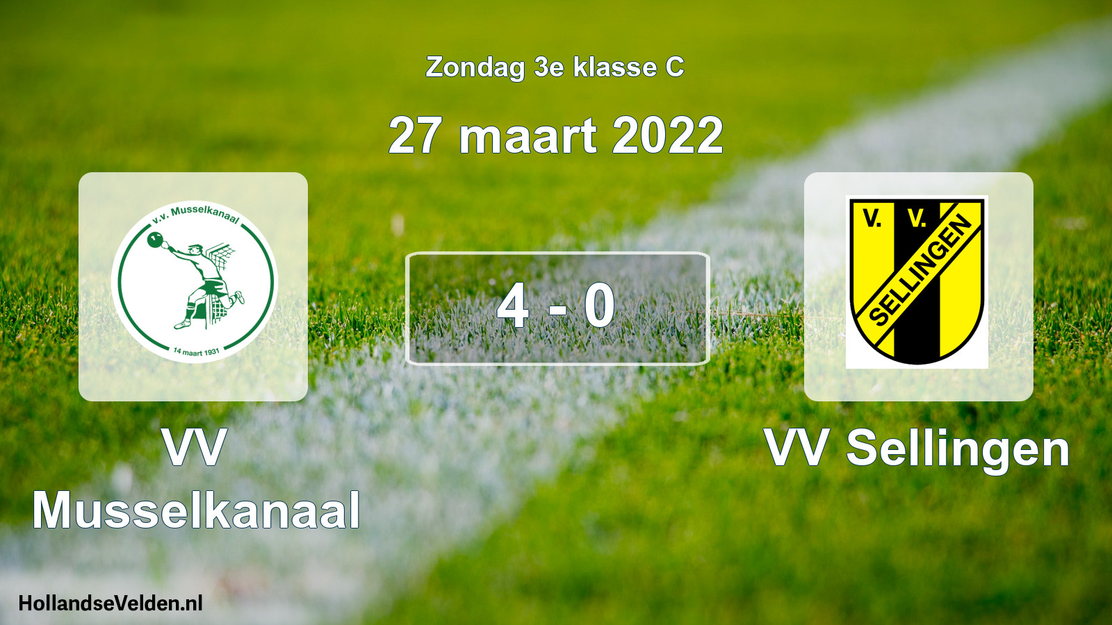 Total number of matches played: VV Musselkanaal - VV Sellingen 4 - 0 (27 March 2022)