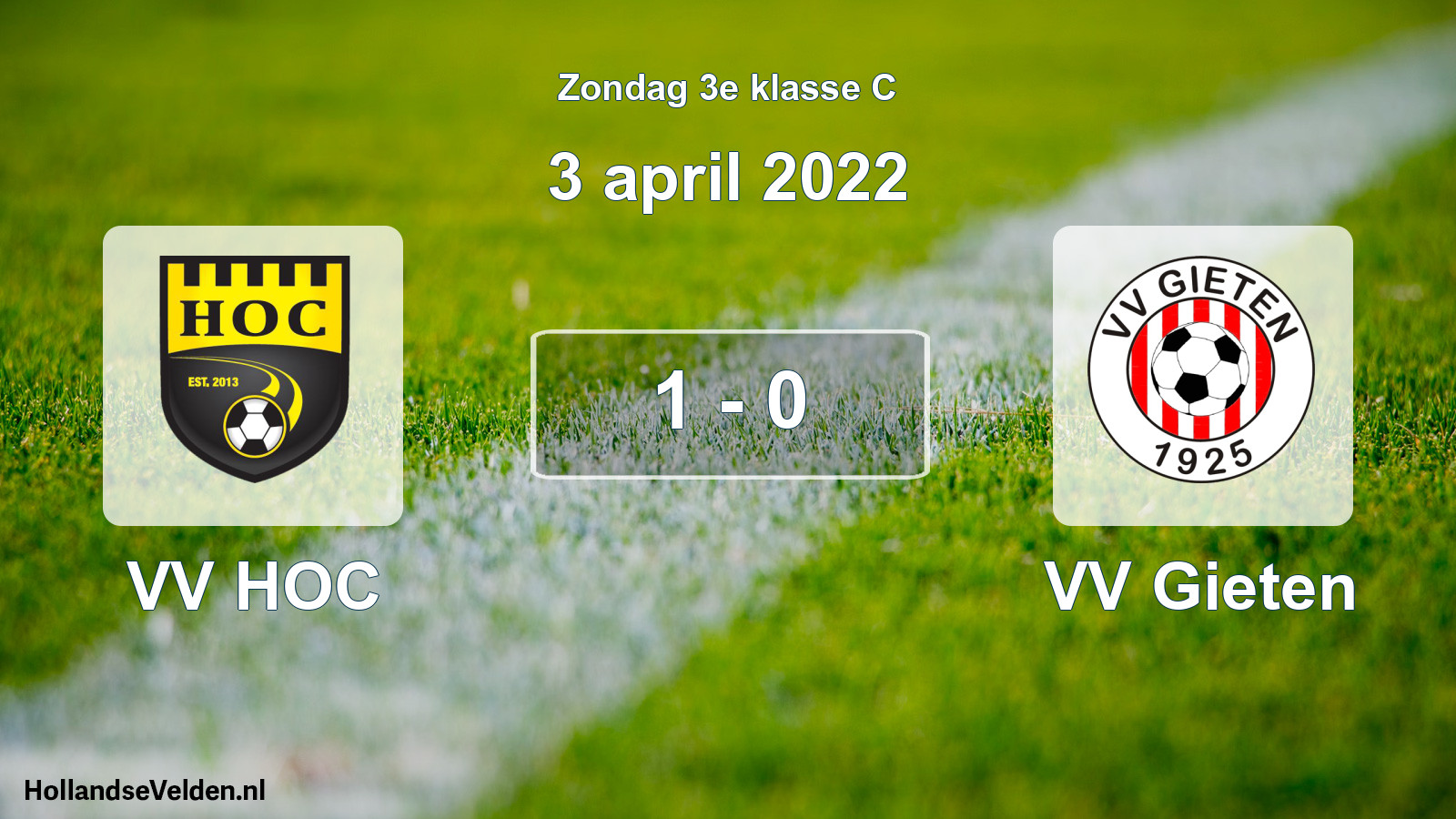 Total number of matches played: VV HOC - VV Gieten 1 - 0 (3 April 2022)