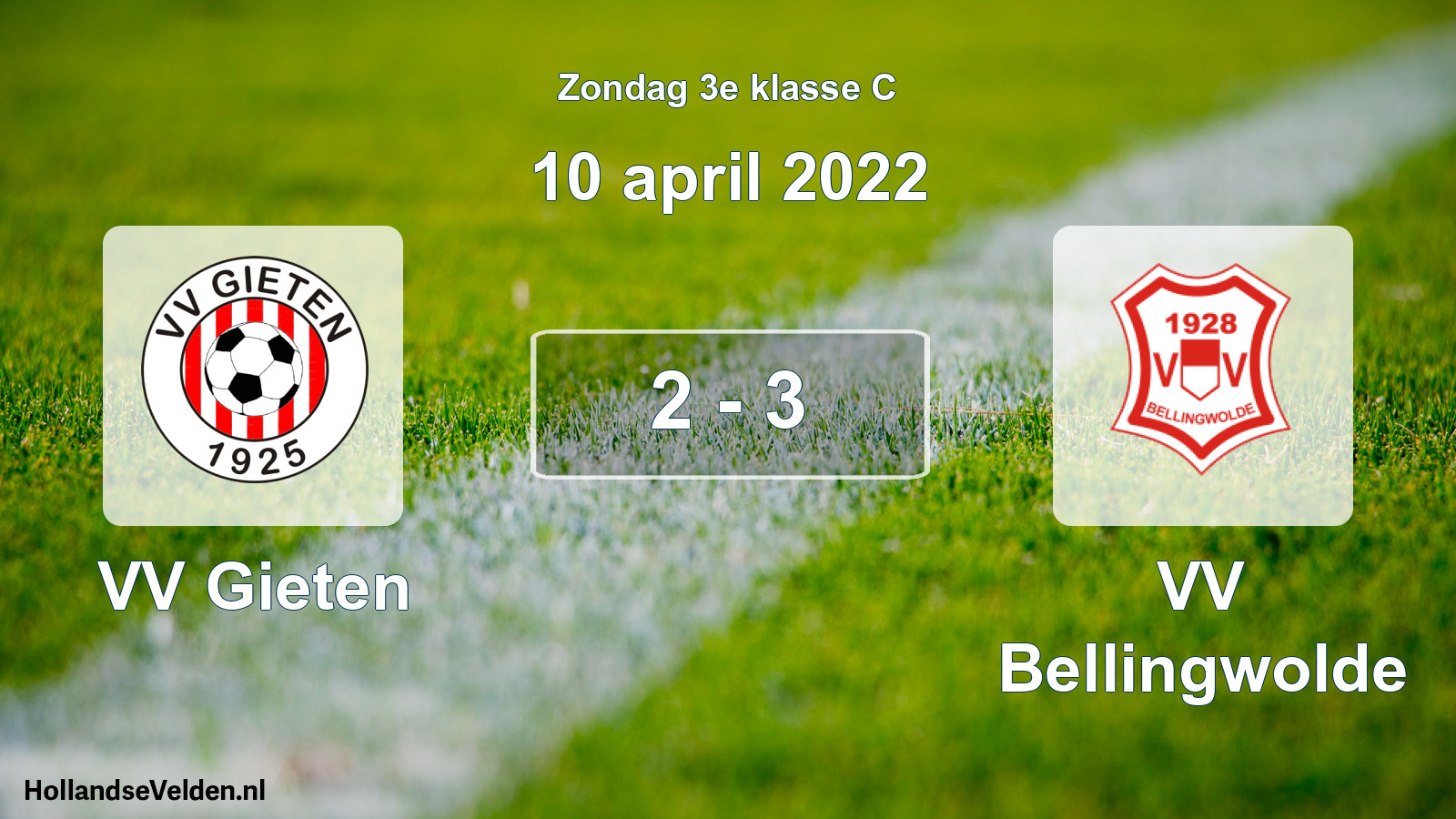 Total number of matches played: VV Gieten - VV Bellingwolde 2 - 3 (10 April 2022)