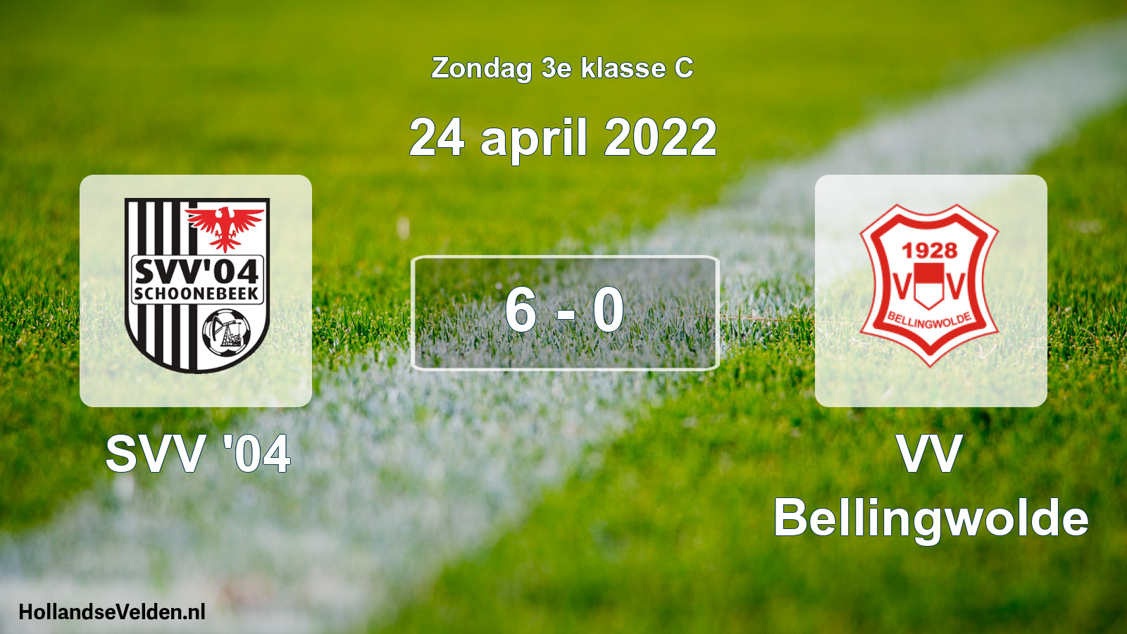 Total number of matches played: SVV '04 - VV Bellingwolde 6 - 0 (24 April 2022)
