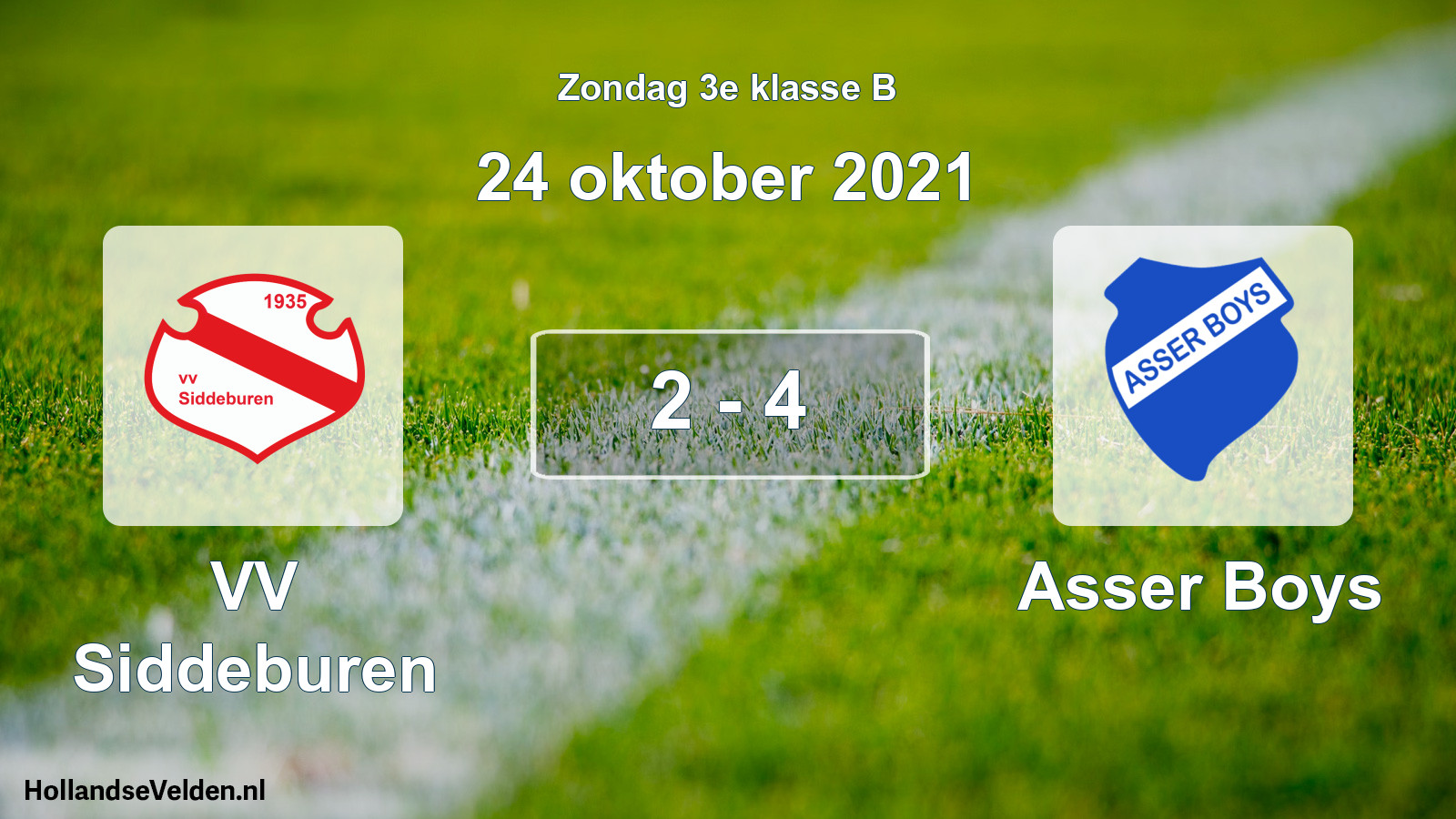 Total number of matches played: VV Siddeburen - Asser Boys 2 - 4 (24 October 2021)