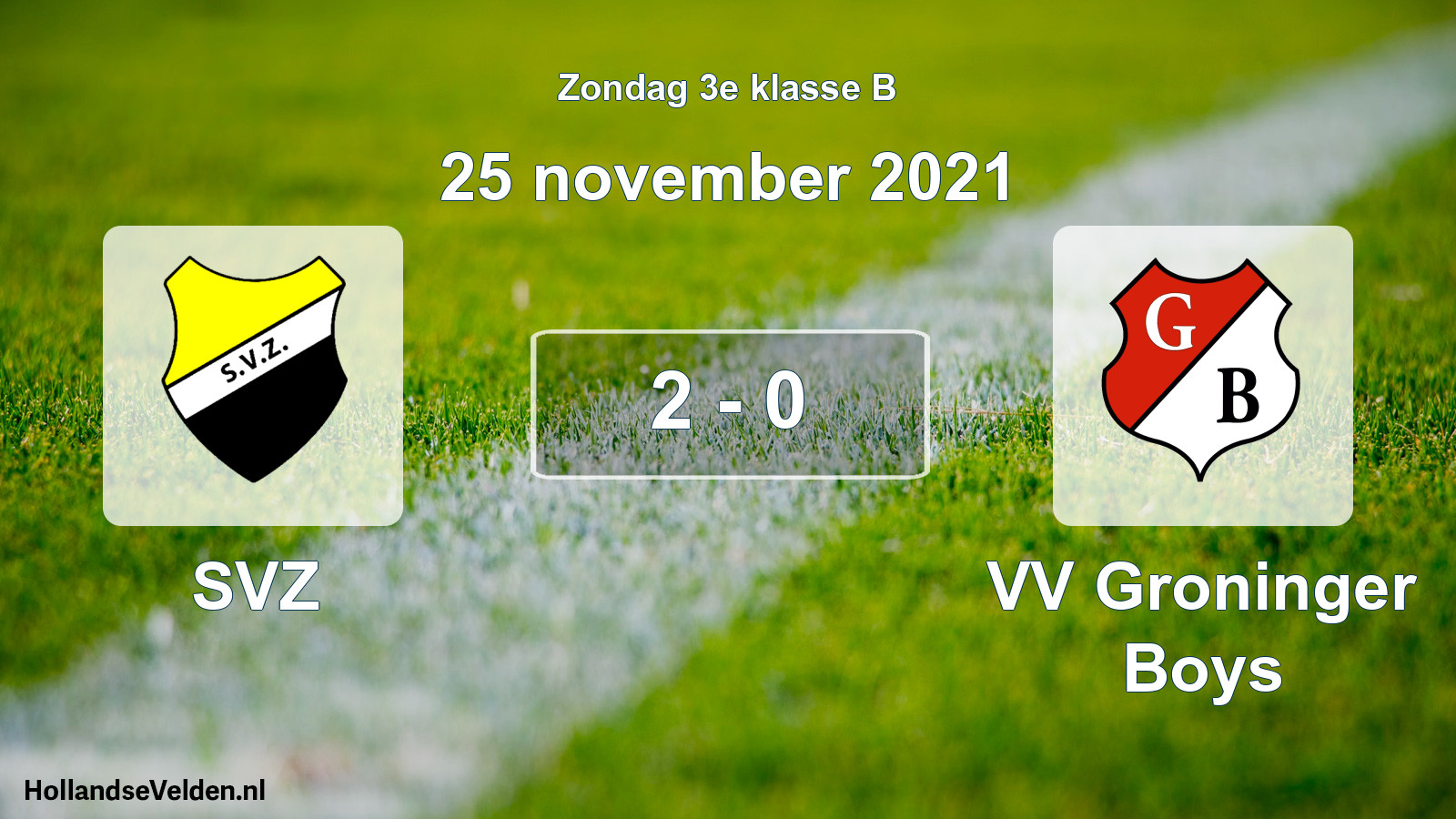 Total number of matches played: SVZ - VV Groninger Boys 2 - 0 (25 November 2021)