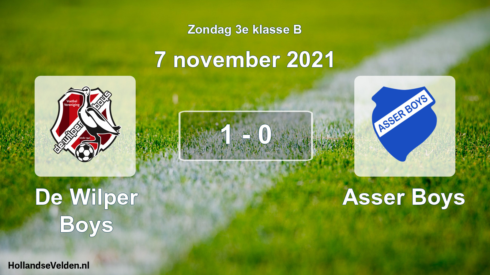 Total number of matches played: De Wilper Boys - Asser Boys 1 - 0 (7 November 2021)