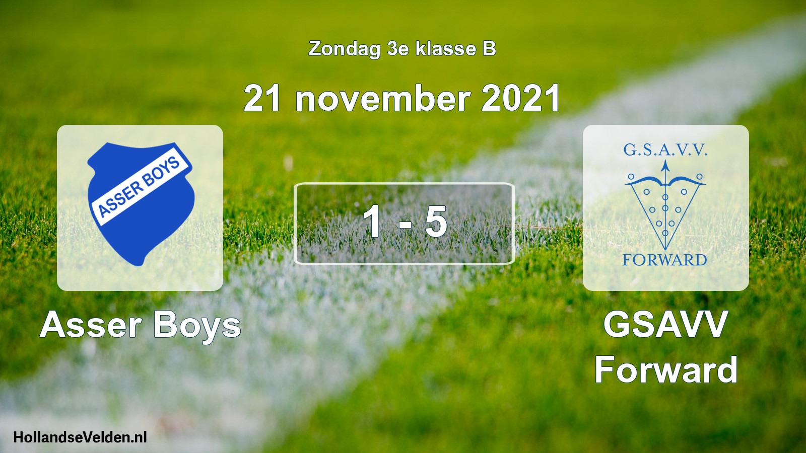 Total number of matches played: Asser Boys - GSAVV Forward 1 - 5 (21 November 2021)
