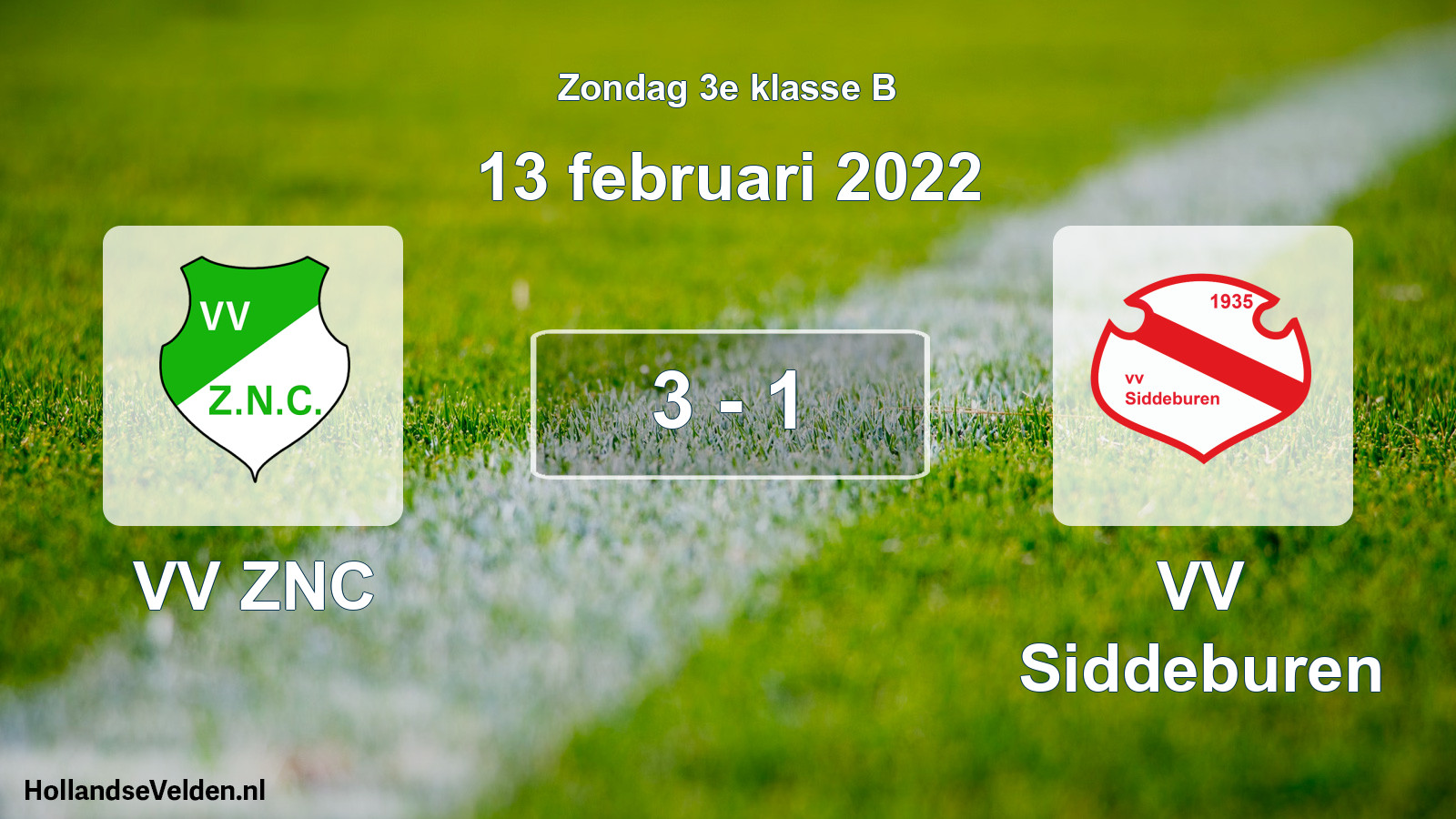 Total number of matches played: VV ZNC - VV Siddeburen 3 - 1 (13 February 2022)