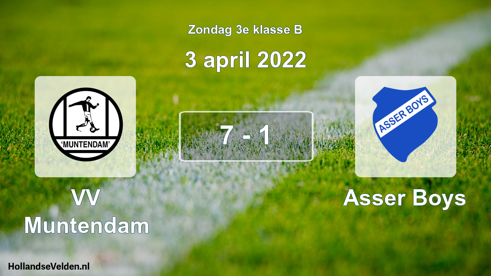 Total number of matches played: VV Muntendam - Asser Boys 7 - 1 (3 April 2022)
