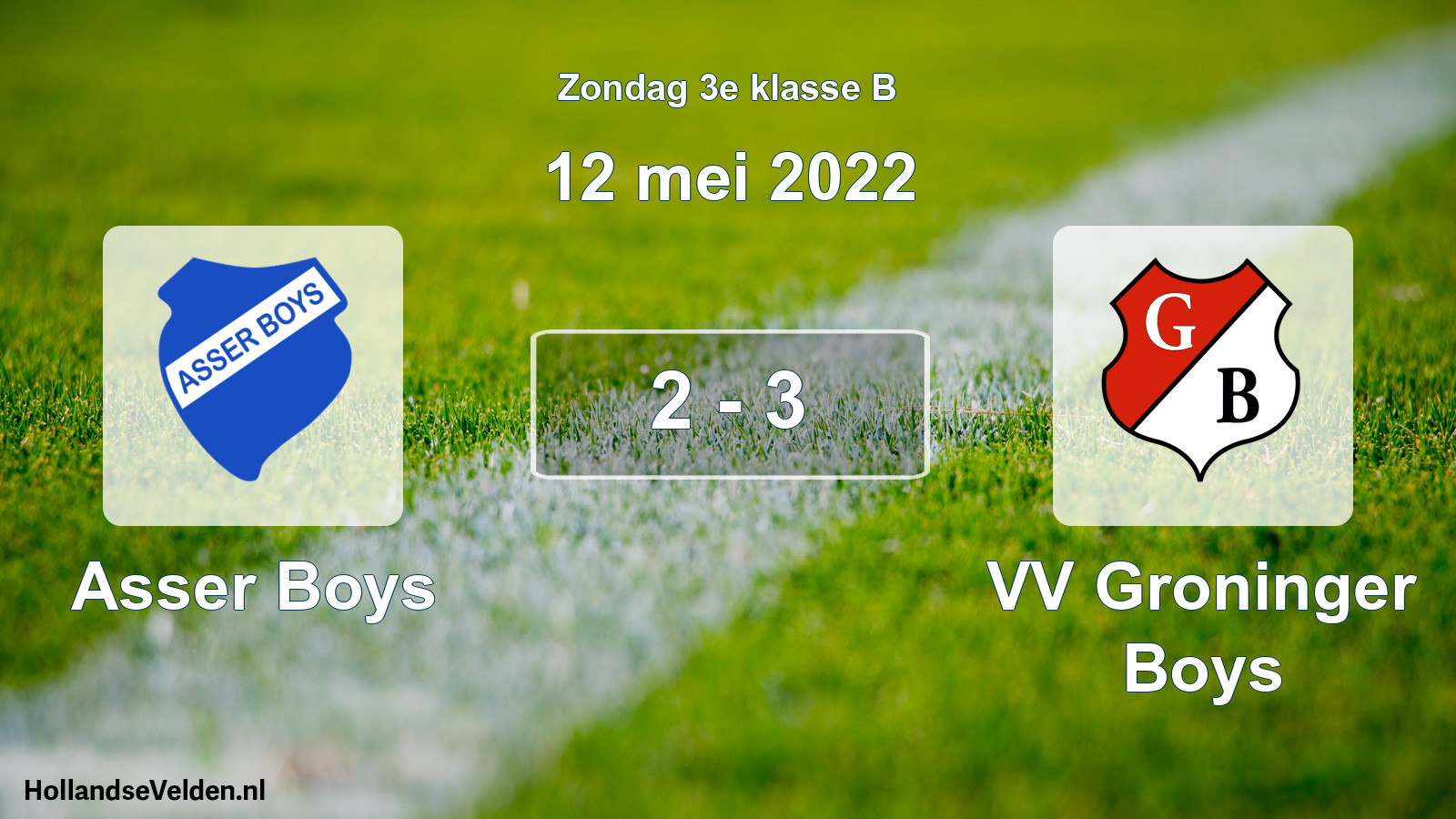 Total number of matches played: Asser Boys - VV Groninger Boys 2 - 3 (12 May 2022)