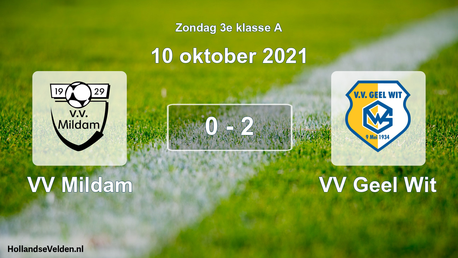Total number of matches played: VV Mildam - VV Geel Wit 0 - 2 (10 October 2021)